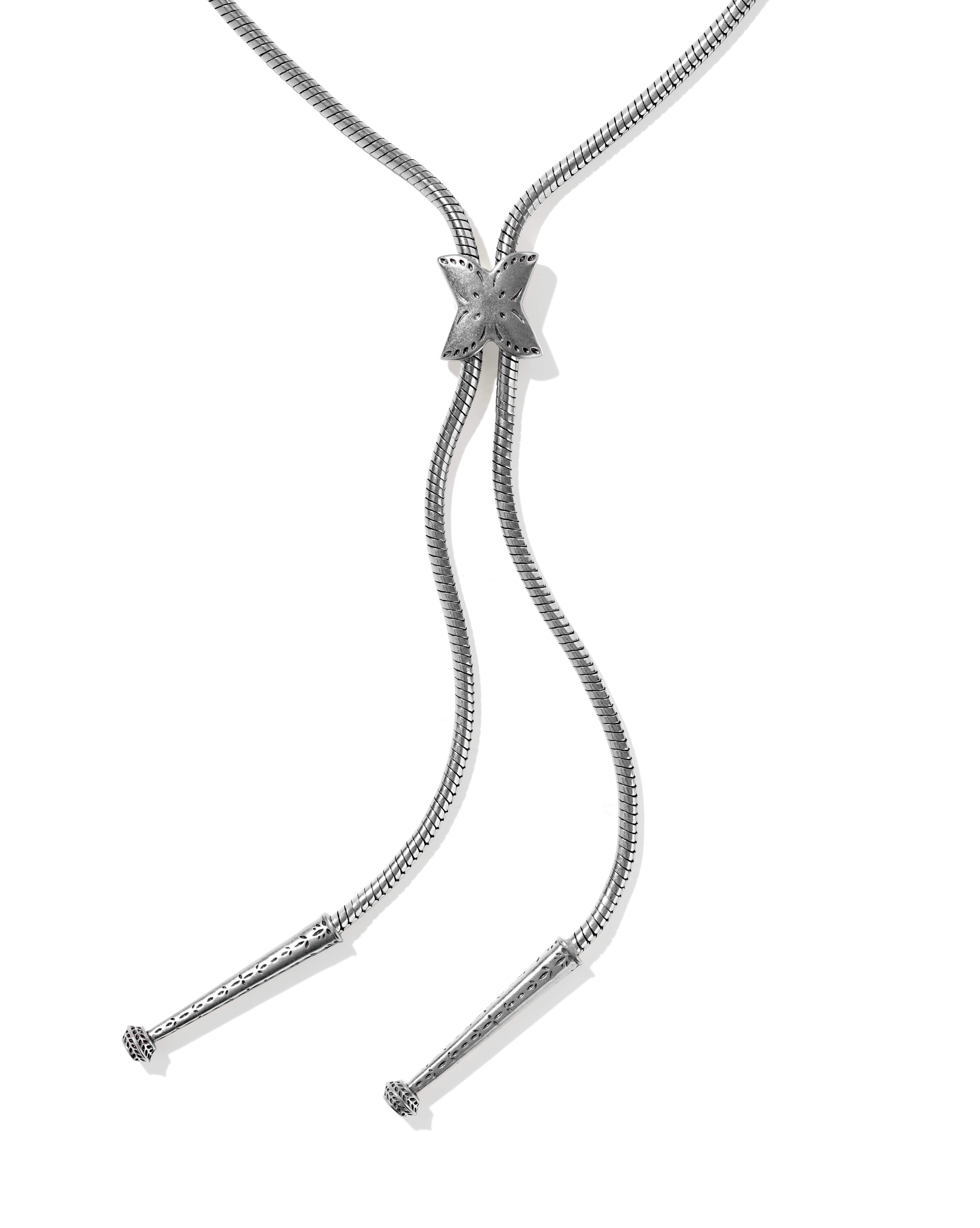 Keziah Etch Vintage Silver Bolo Necklace
