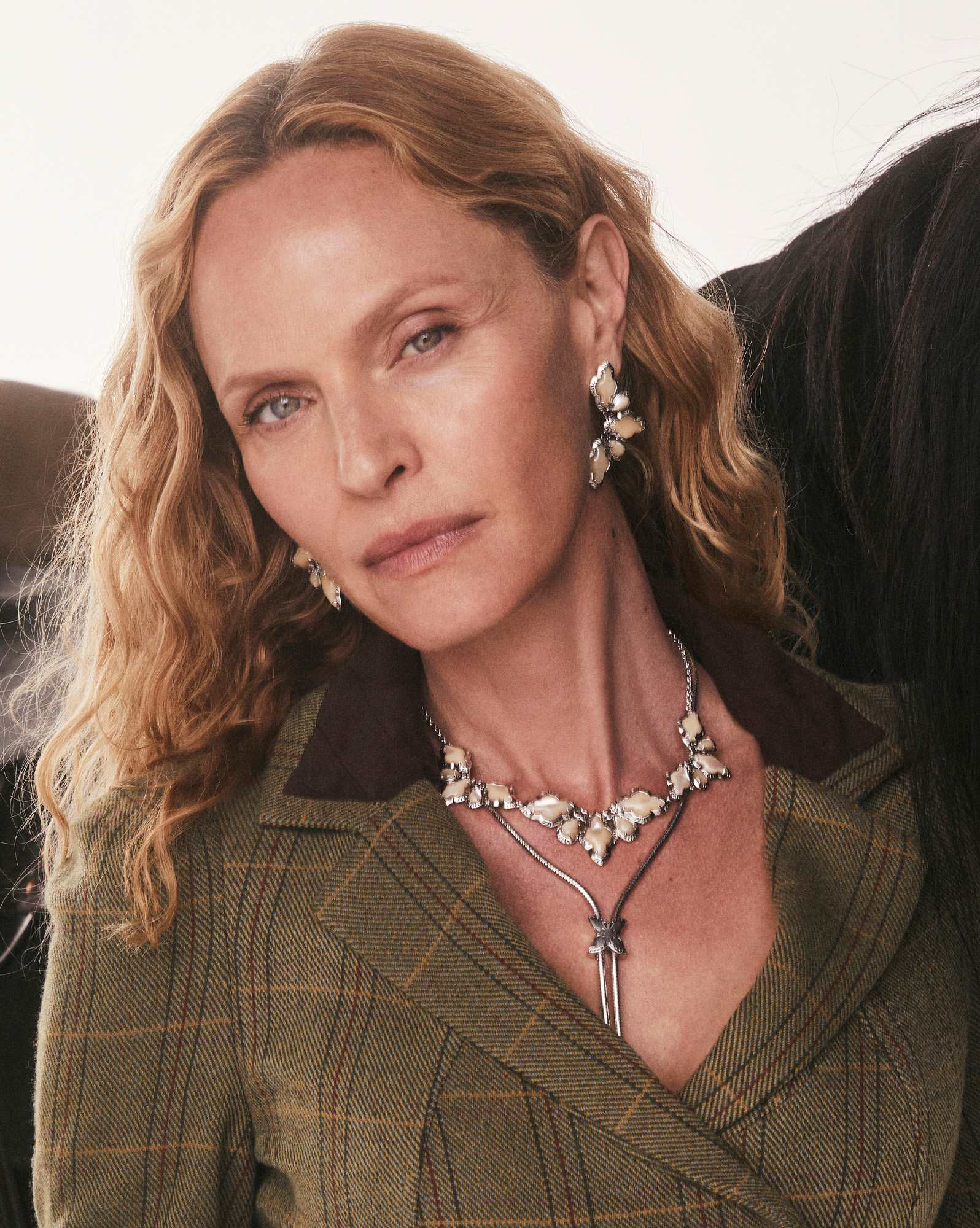 Abbie Vintage Silver Etch Frame Statement Necklace