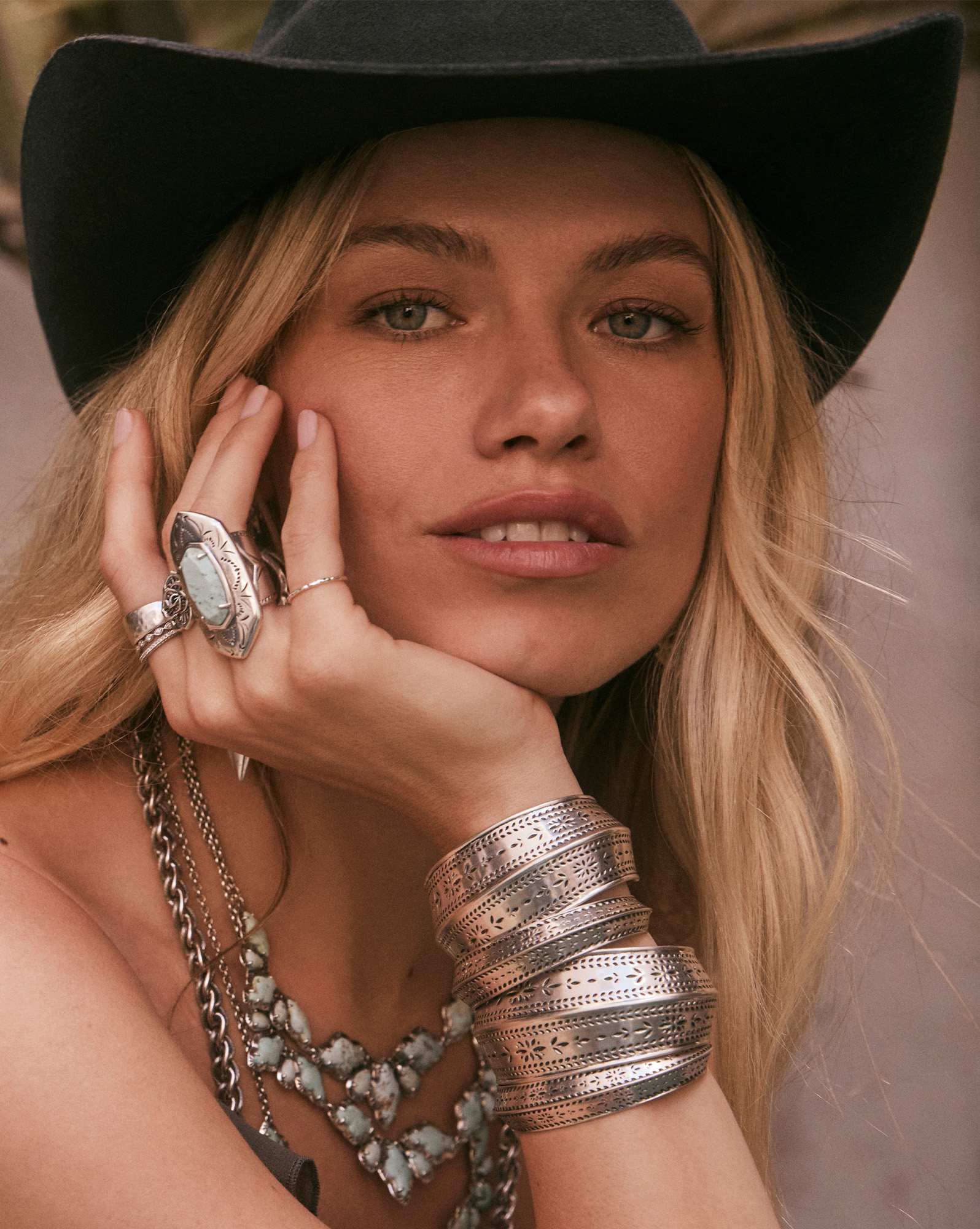 Keziah Vintage Silver Etch Statement Cuff Bracelet