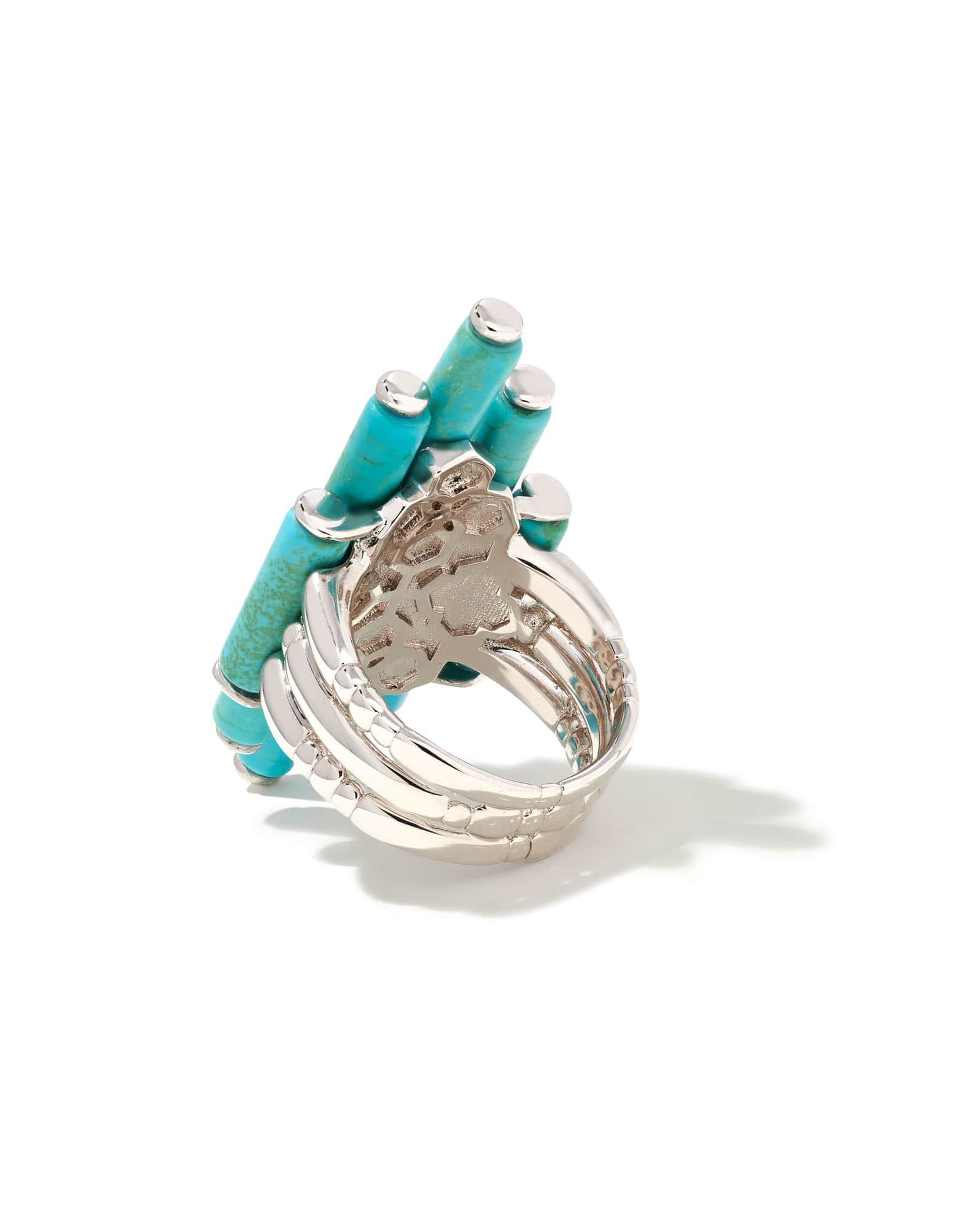 Ember Silver Cocktail Ring in Variegated Turquoise Magnesite