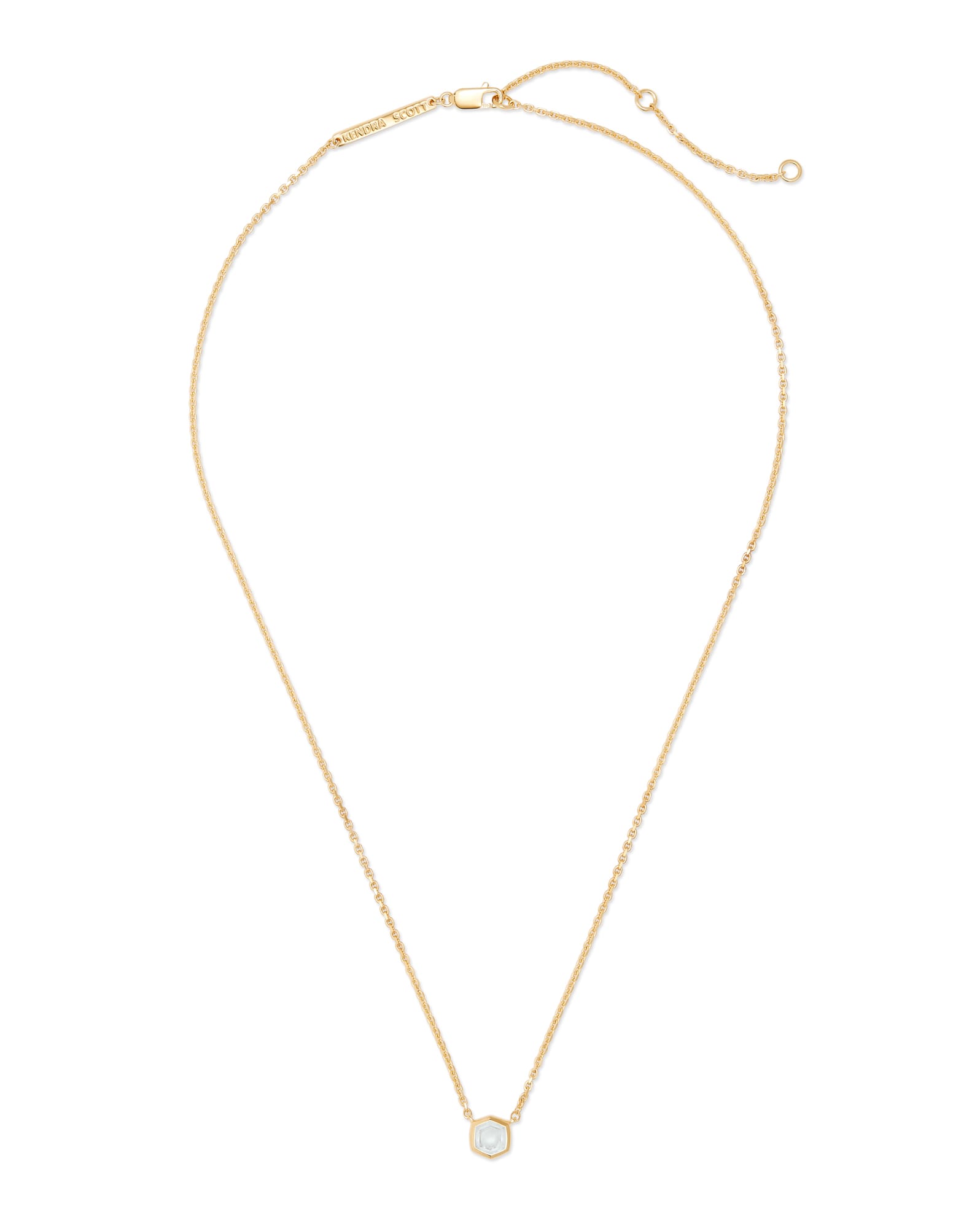 Davie 18k Gold Vermeil Pendant Necklace in Rock Crystal