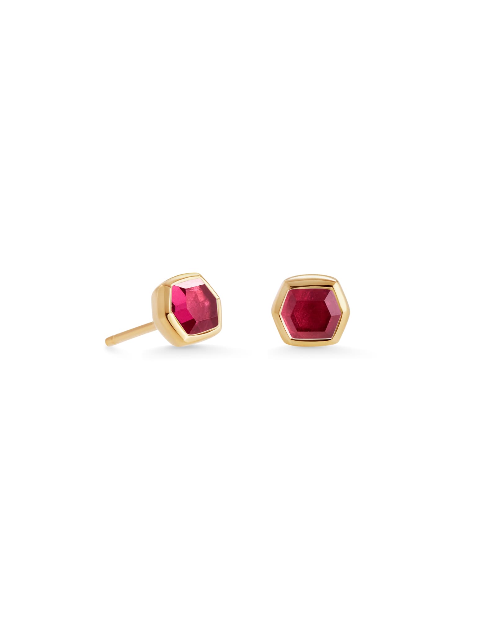 Davie 18k Gold Vermeil Stud Earrings in Garnet