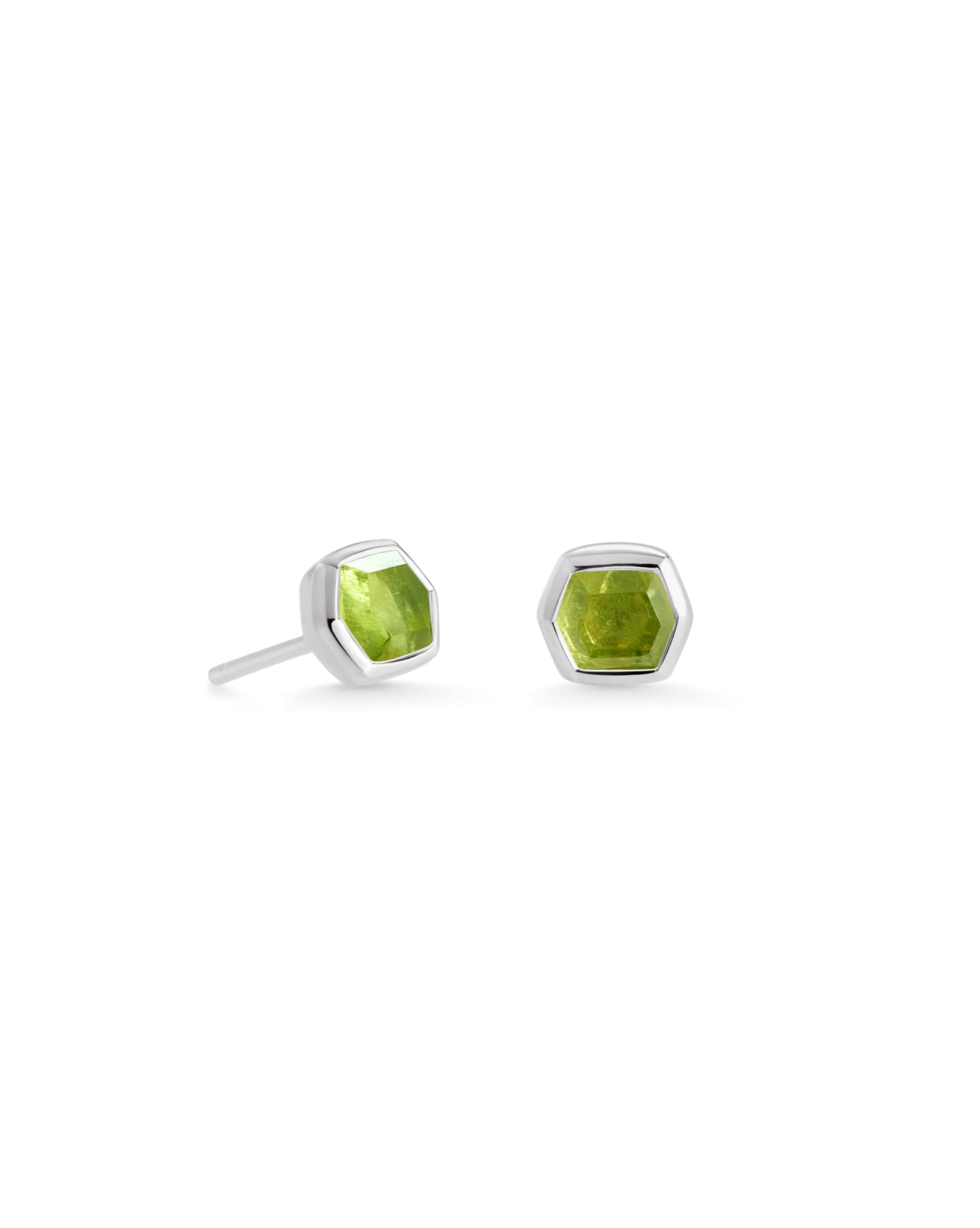 Davie Sterling Silver Stud Earrings in Peridot