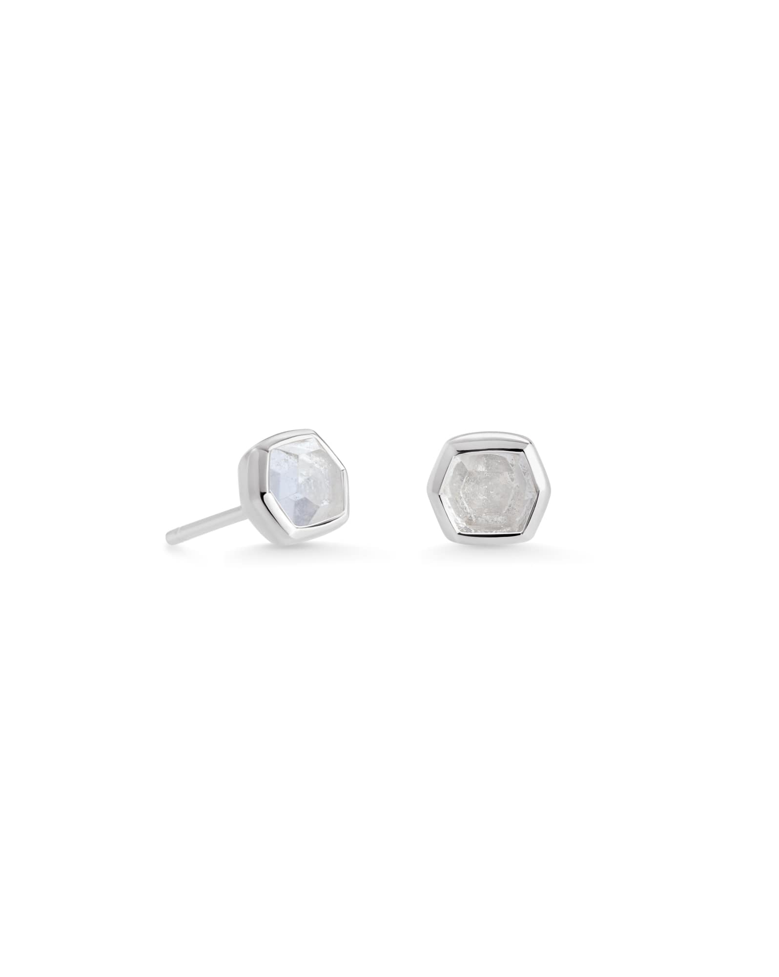 Davie Sterling Silver Stud Earrings in Rock Crystal