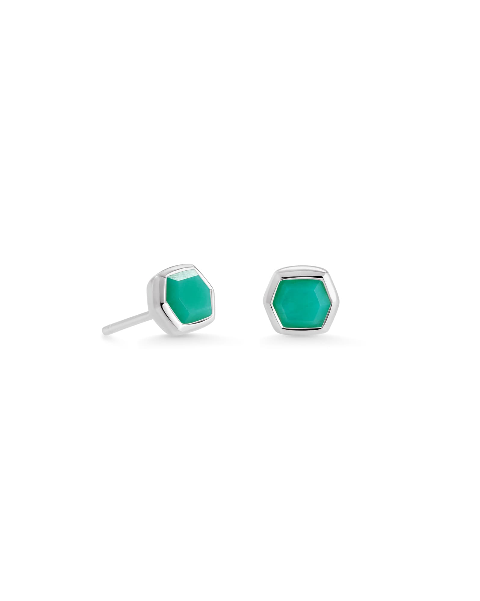 Davie Sterling Silver Stud Earrings in Chrysoprase