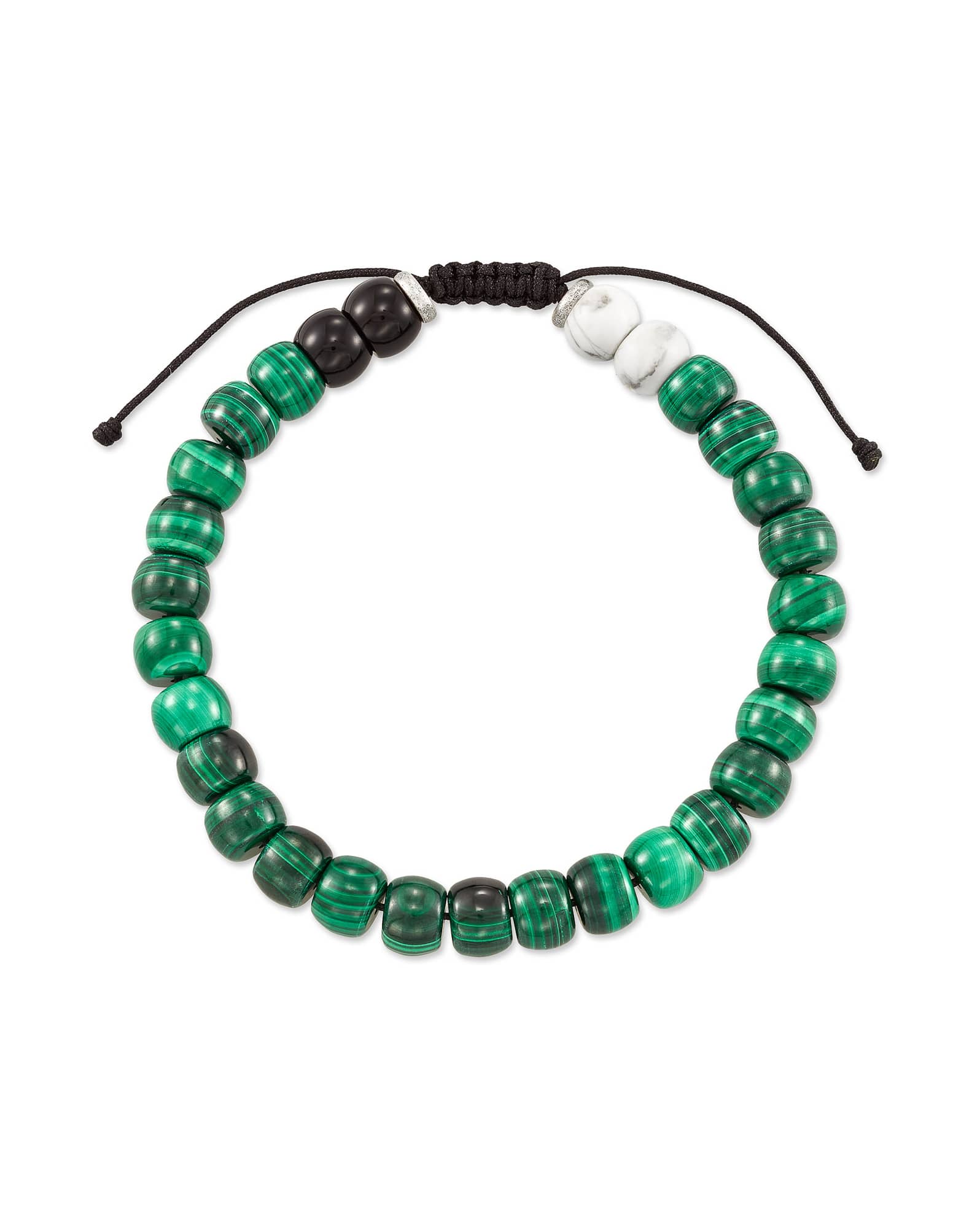 Cade Oxidized Sterling Silver Beaded Bracelet in Verde Mix