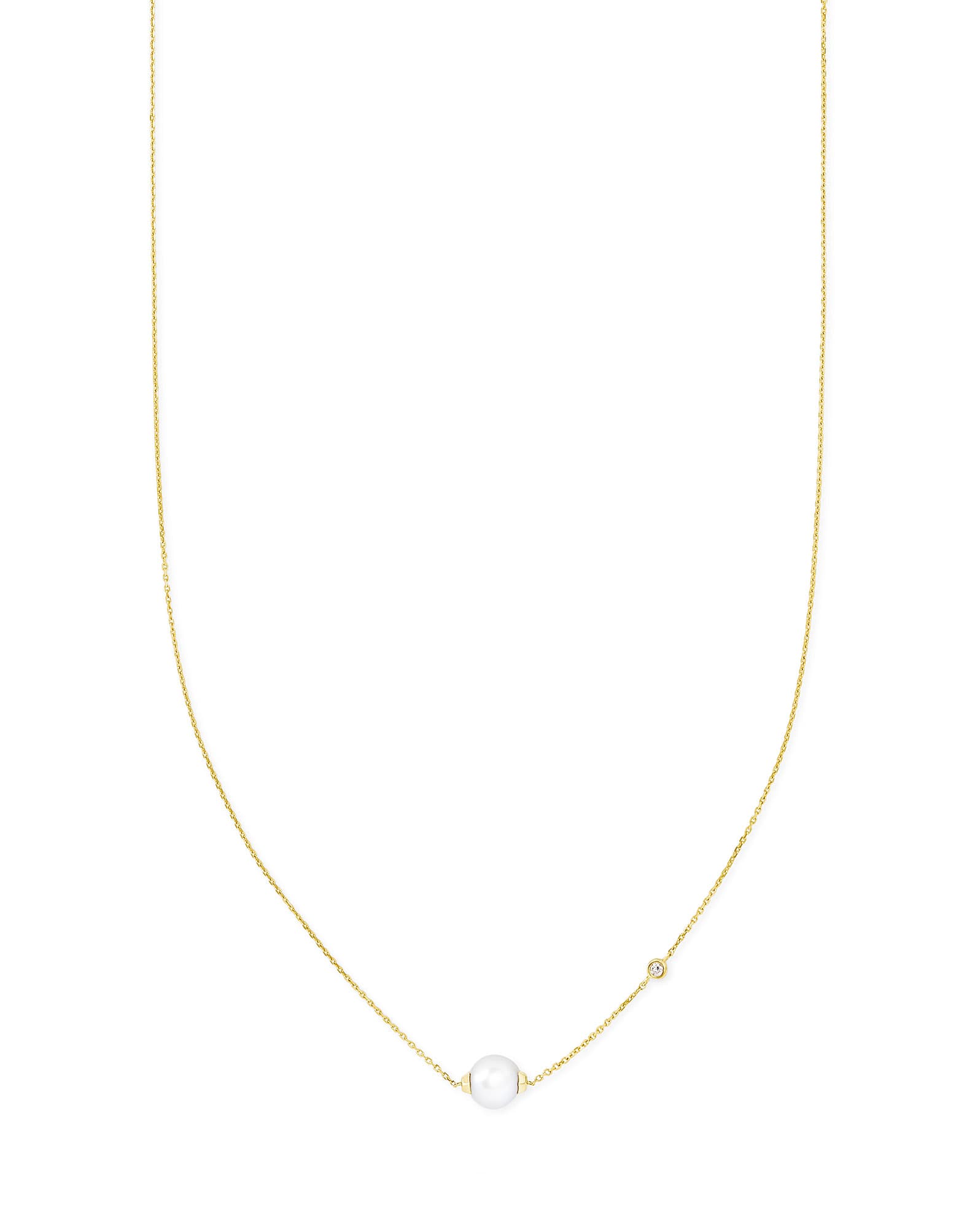 Cathleen 14k Yellow Gold Pendant Necklace in Pearl