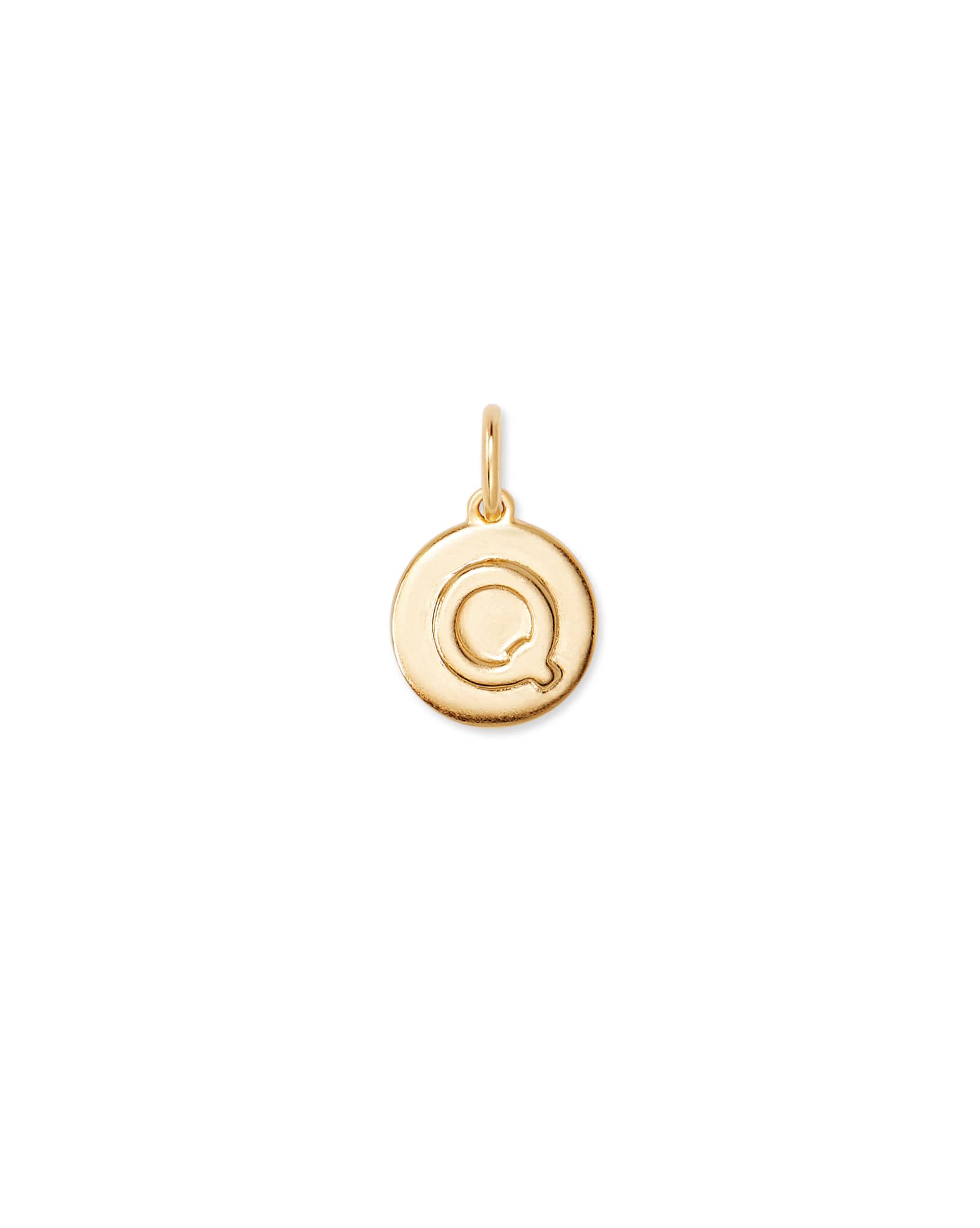 Letter Q Coin Charm in 18k Gold Vermeil