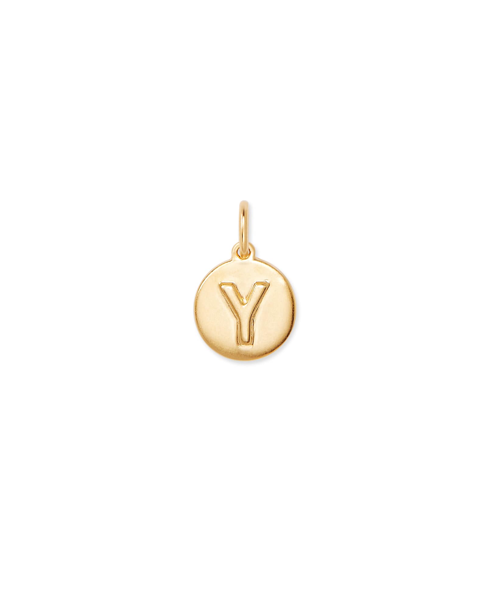 Letter Y Coin Charm in 18k Gold Vermeil