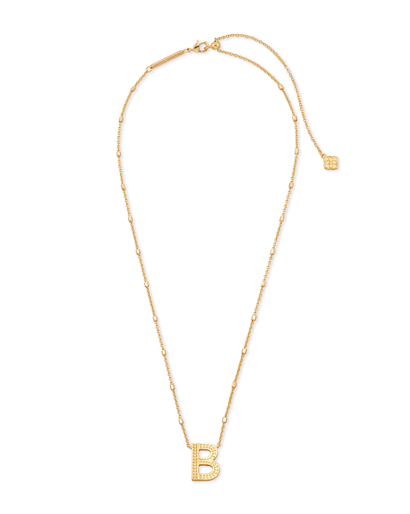 Letter B Pendant Necklace in Gold