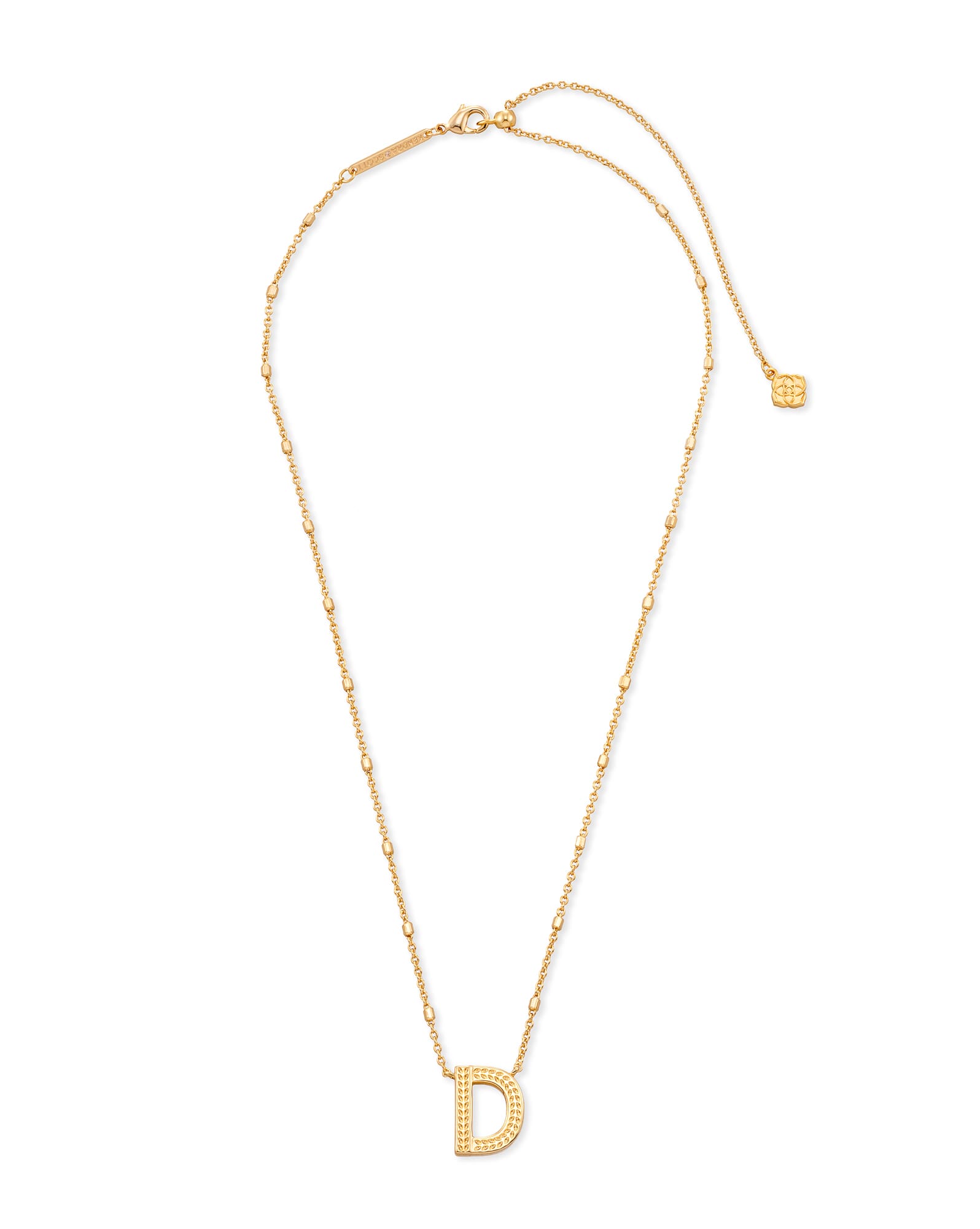 Letter D Pendant Necklace in Gold