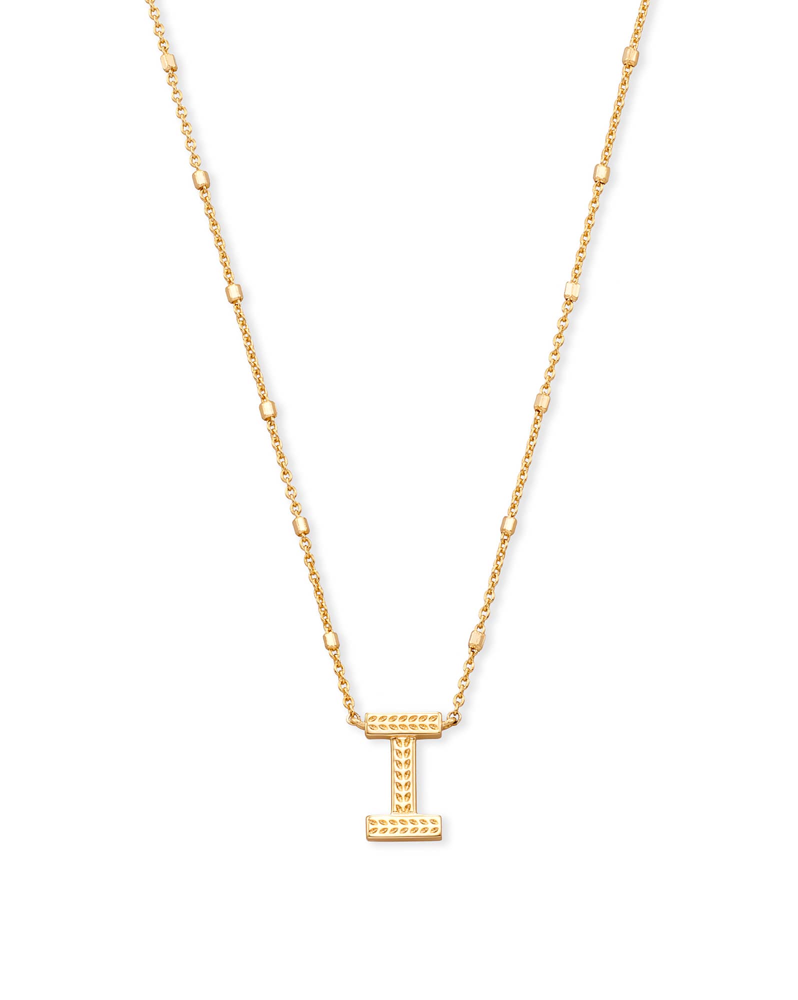 Letter I Pendant Necklace in Gold
