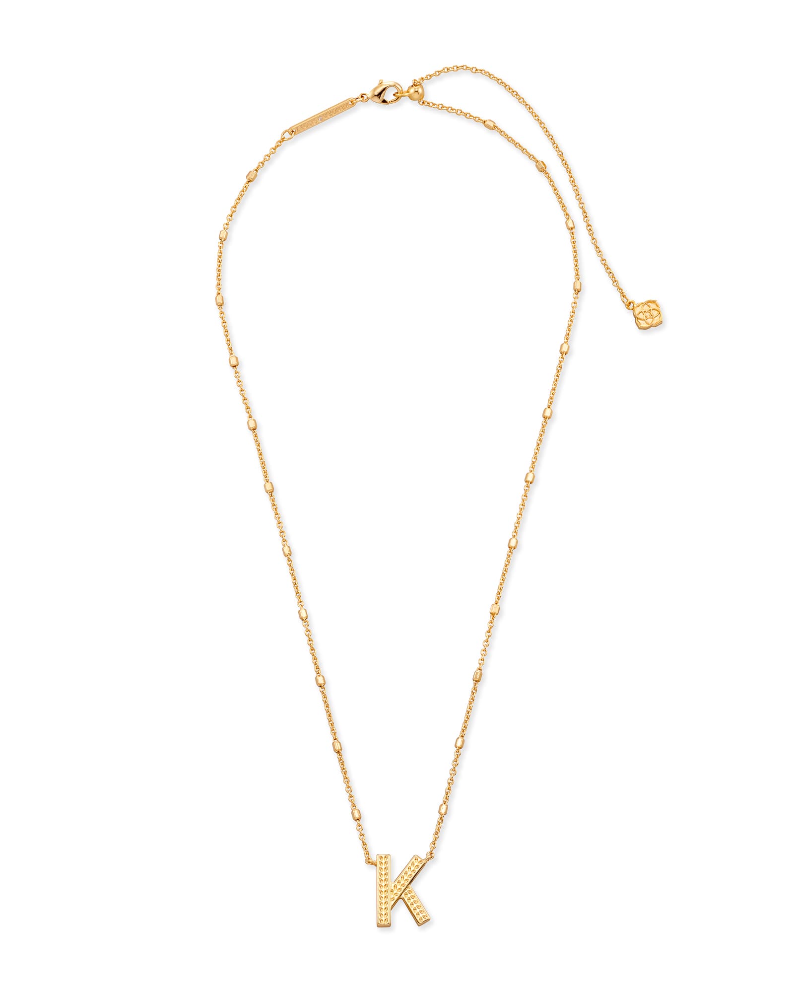 Letter K Pendant Necklace in Gold