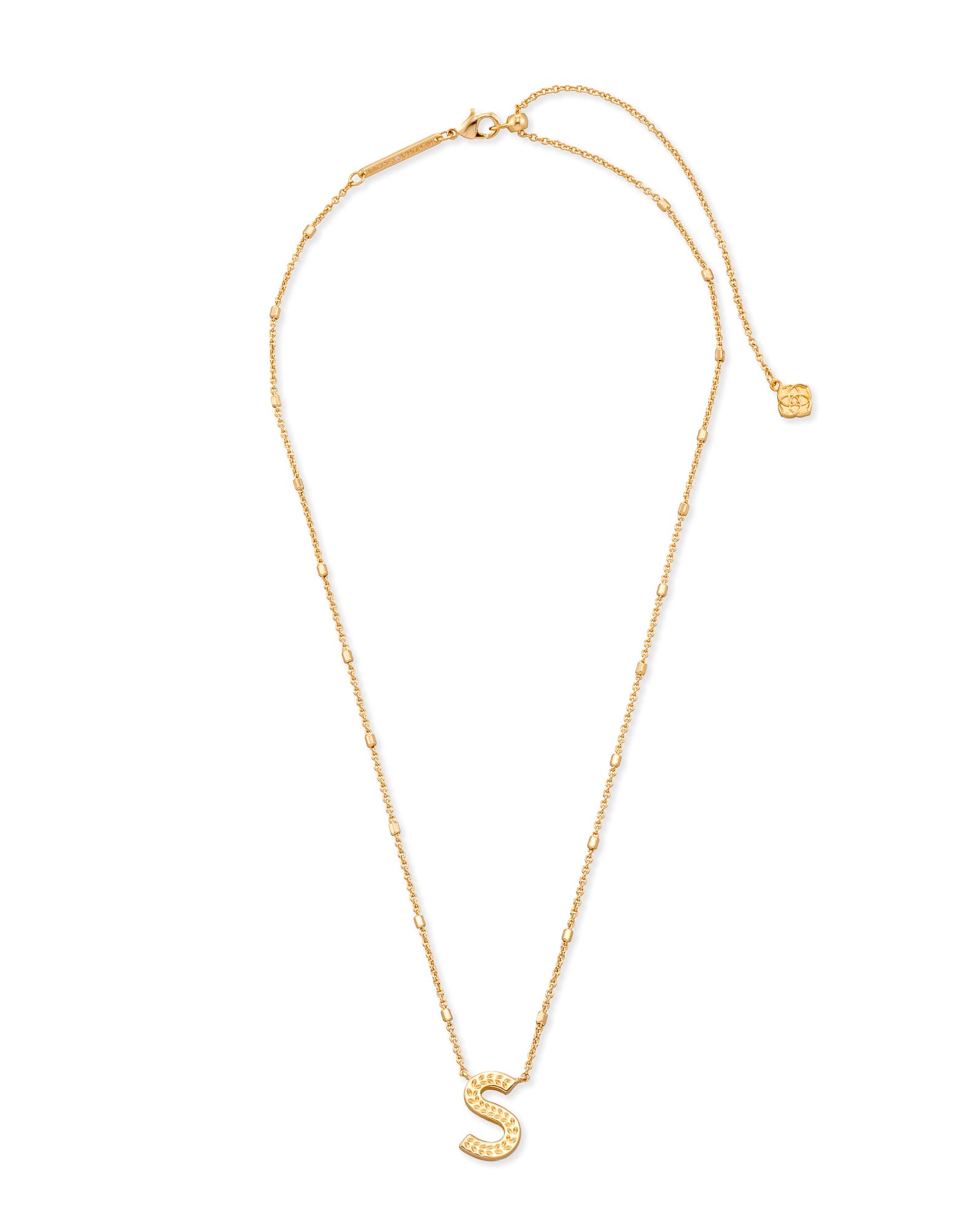 Letter S Pendant Necklace in Gold