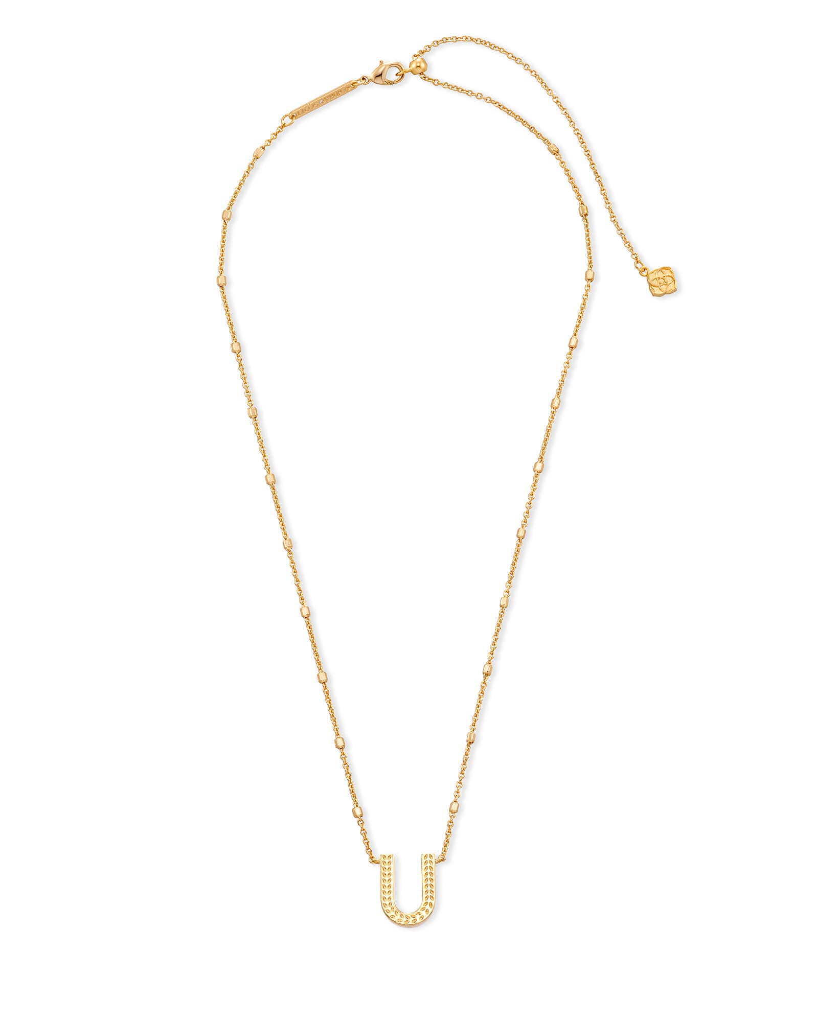 Letter U Pendant Necklace in Gold