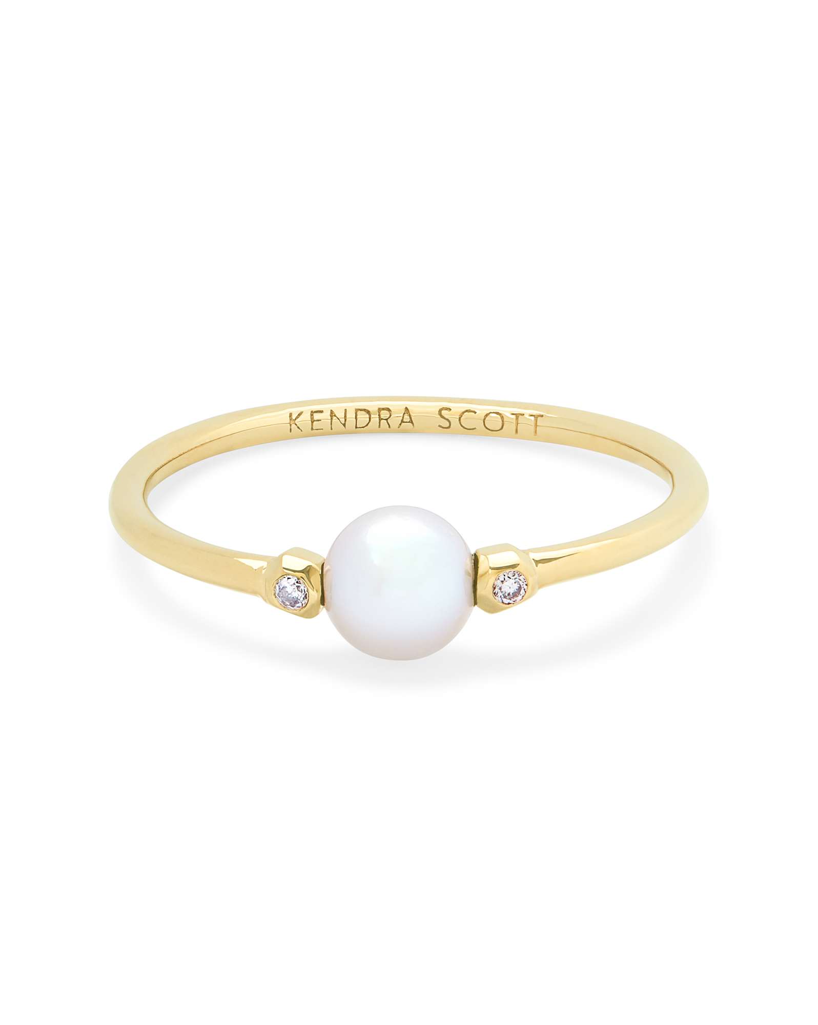 Cathleen 14k Yellow Gold Band Ring Freshwater Cultured Pearl