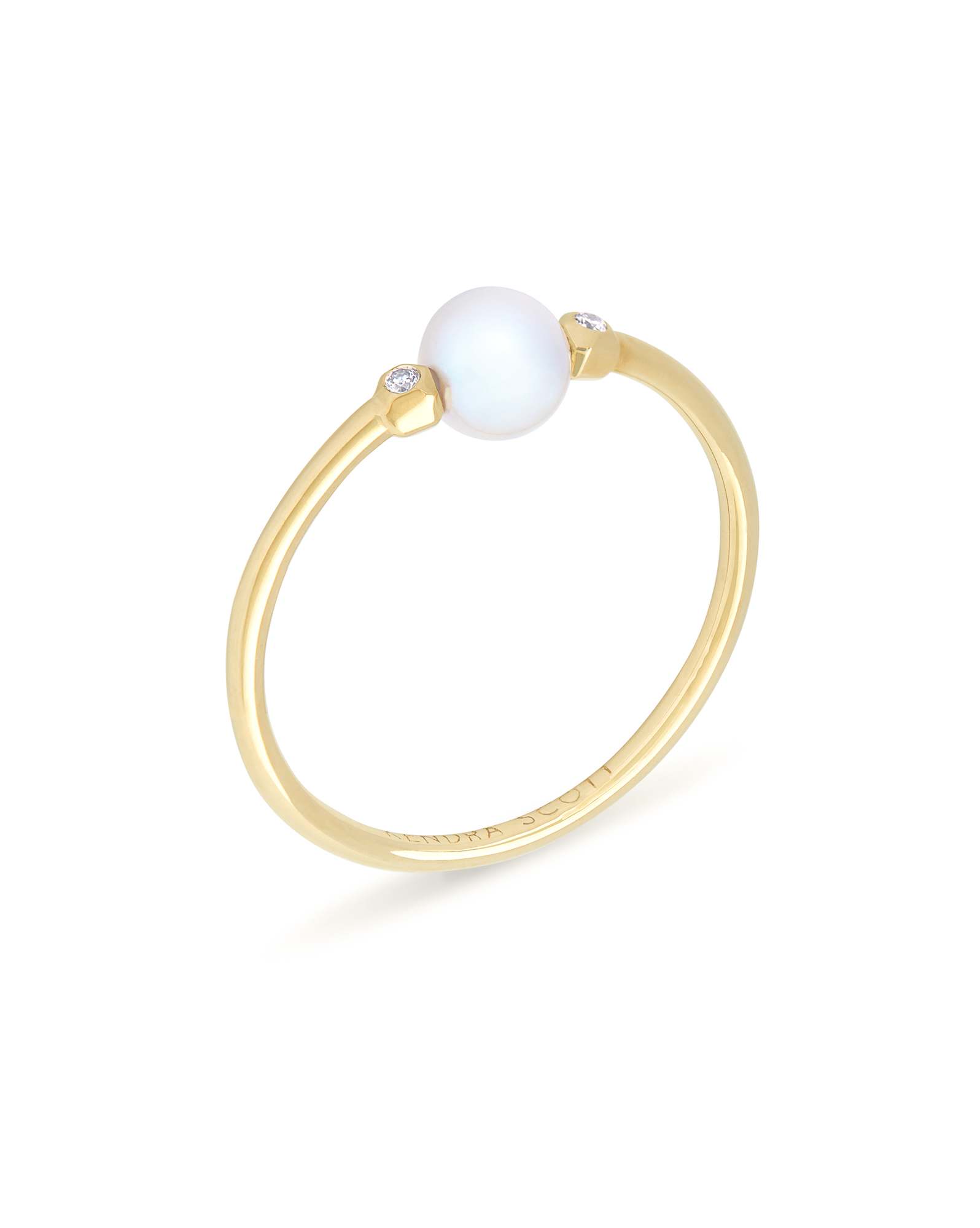 Cathleen 14k Yellow Gold Band Ring Freshwater Cultured Pearl