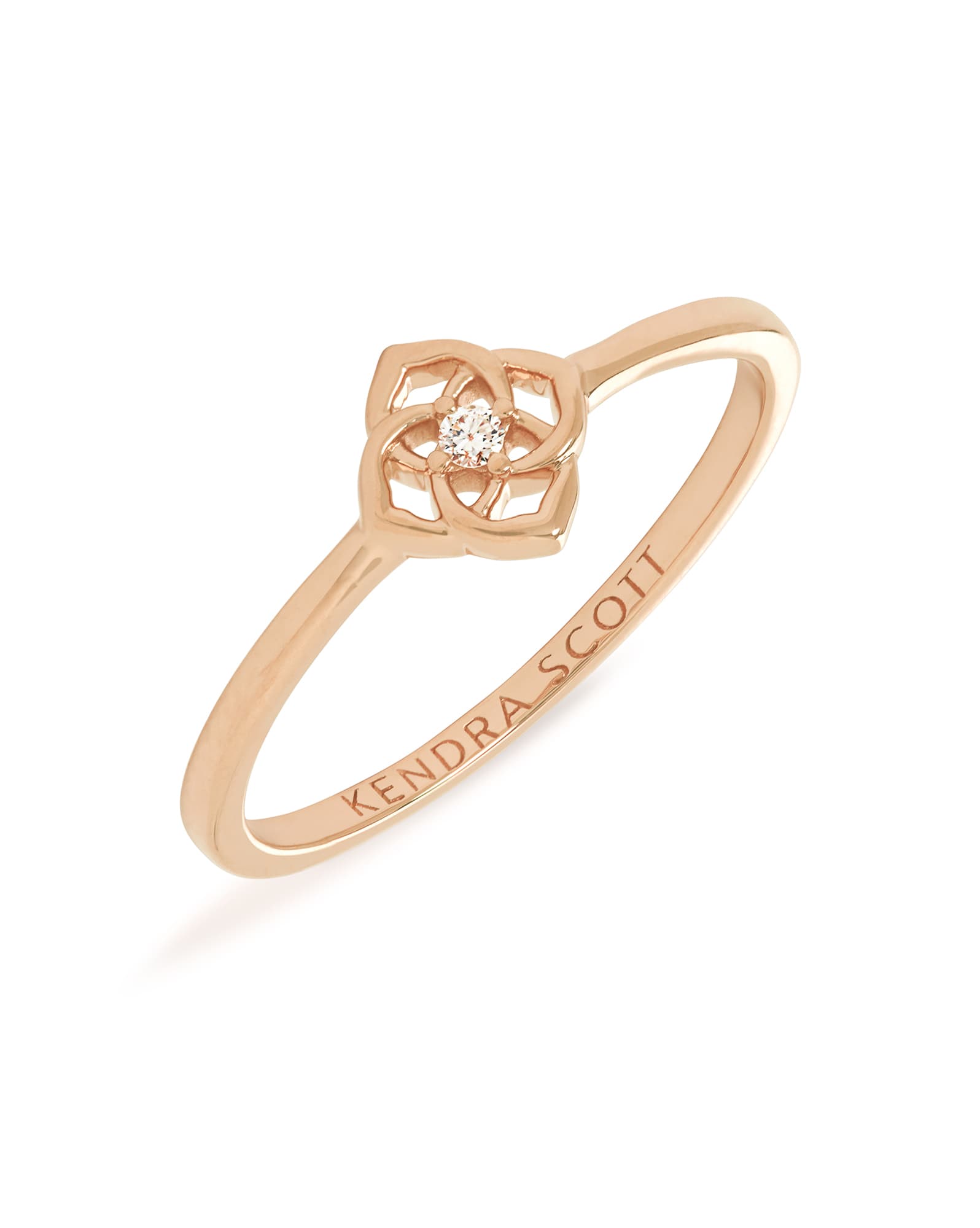 Fleur 14k Band Ring In White Diamond