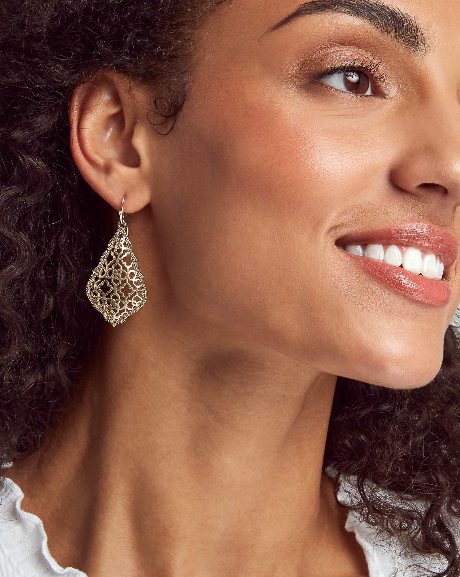 Addie Silver Drop Earrings in Silver Filigree Mix