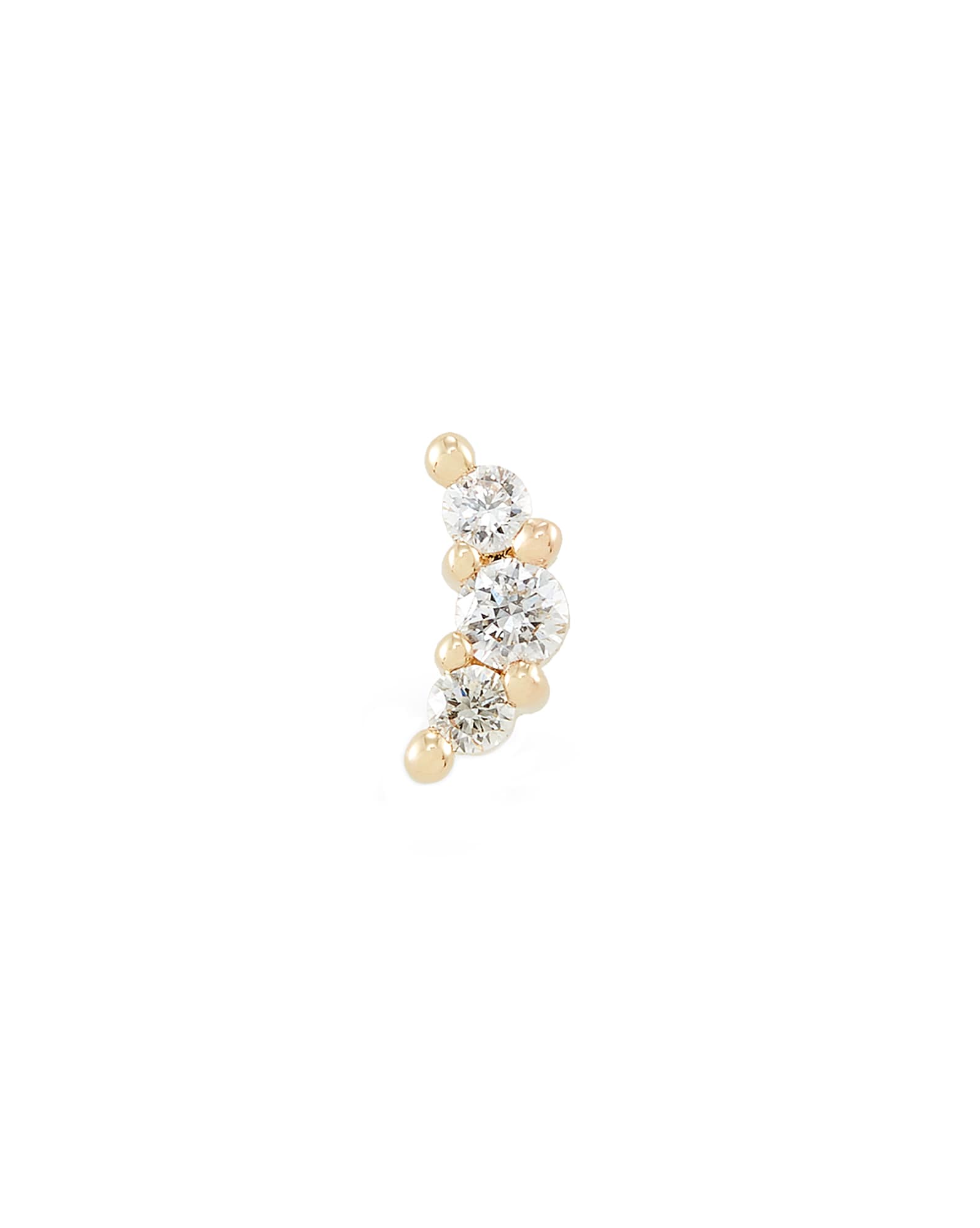 Orion Mini 14k Yellow Gold Single Stud Earring in White Diamond