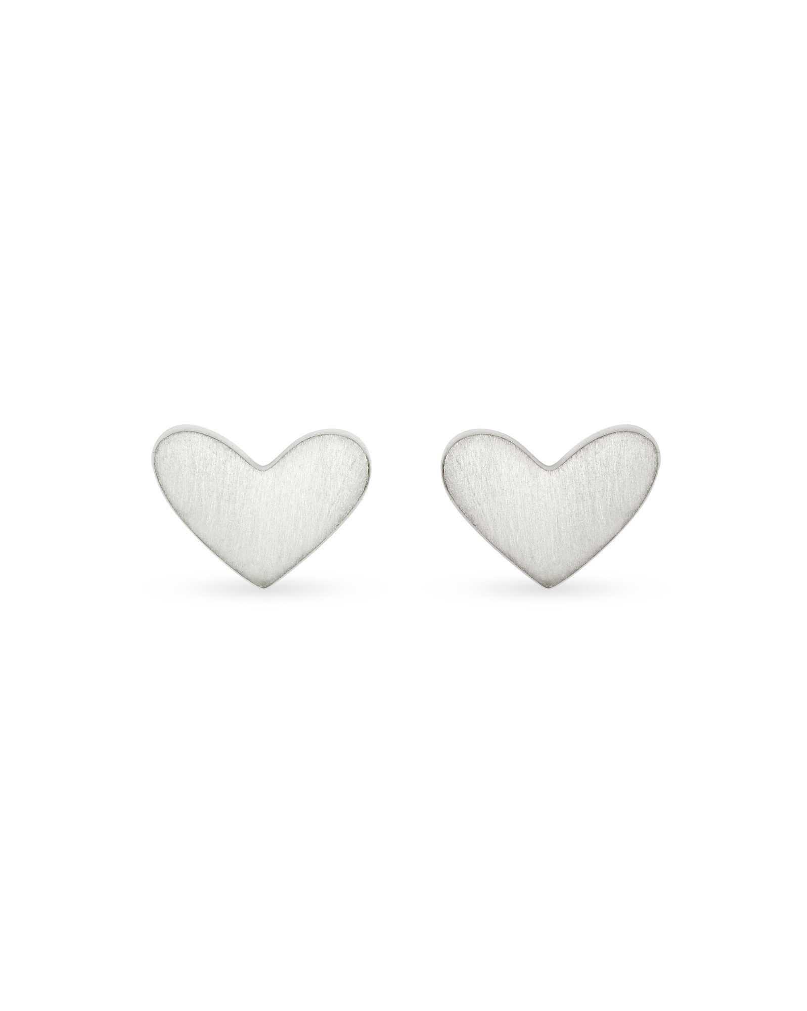 Ari Heart Stud Earrings In Sterling Silver