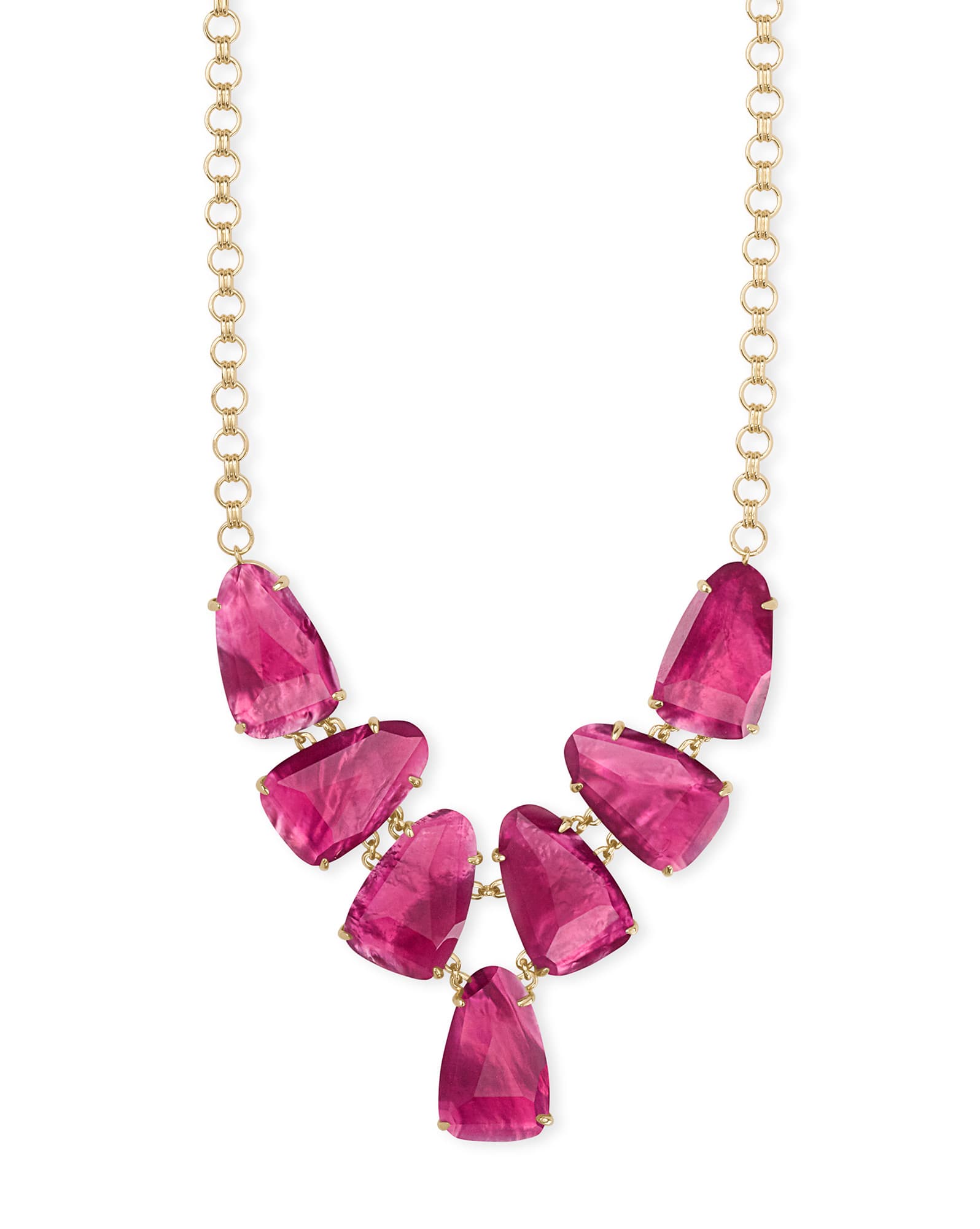Harlie Gold Statement Necklace in Berry Illusion