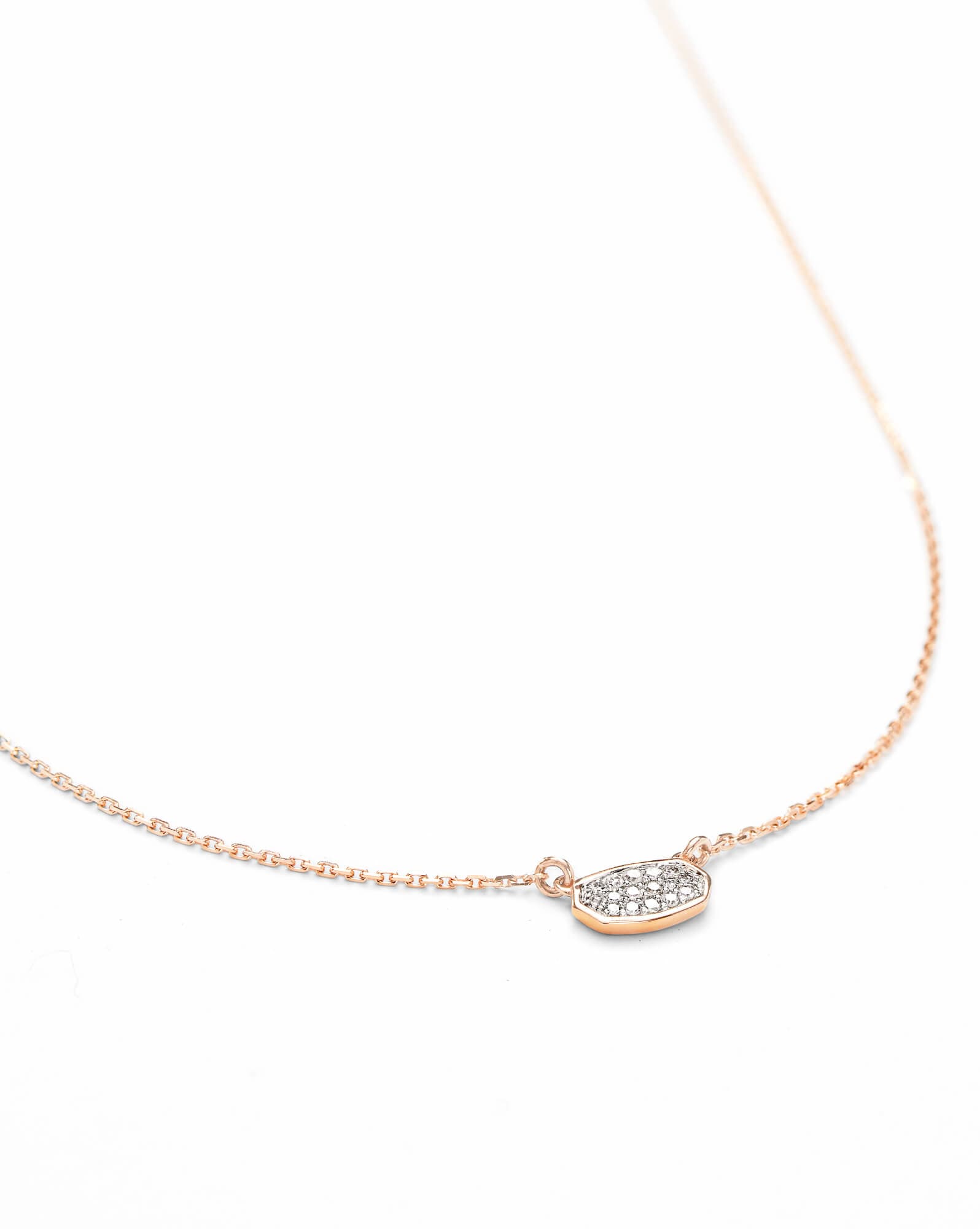 Marisa Pendant Necklace in White Diamond and 14k Rose Gold