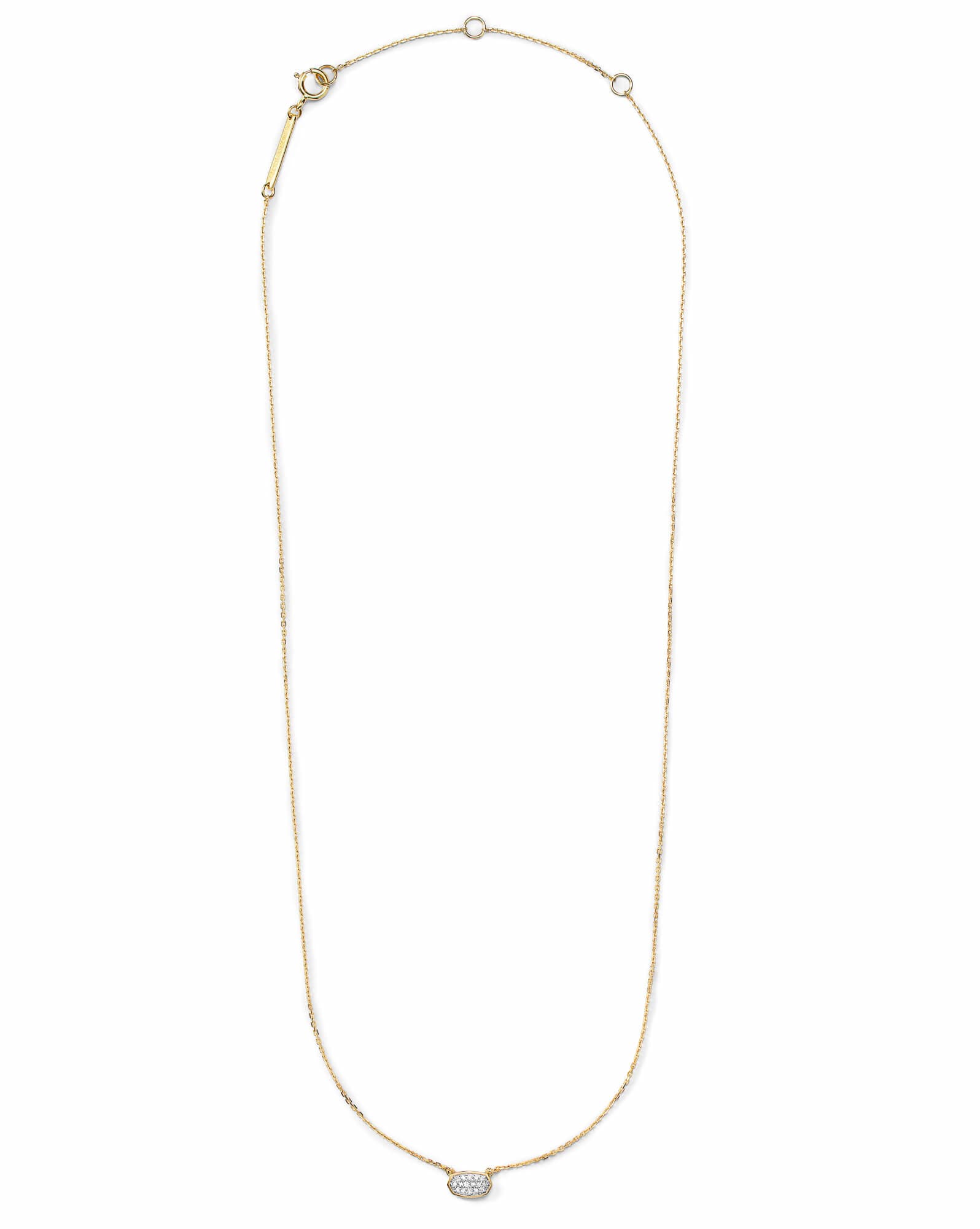 Marisa Pendant Necklace in White Diamond and 14k Yellow Gold