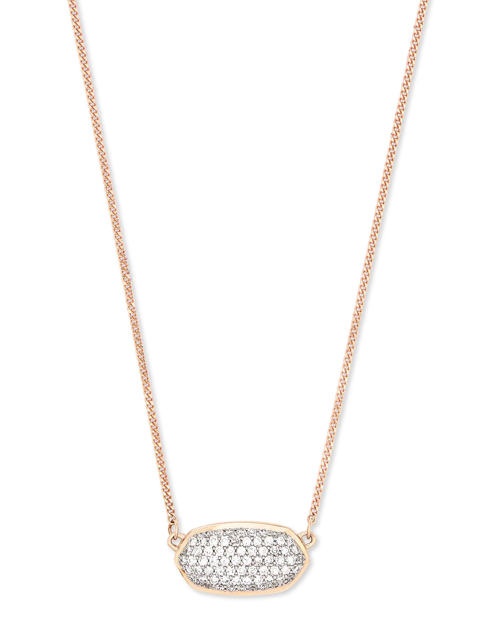 Elisa Pendant Necklace in Pave Diamond and 14k Rose Gold