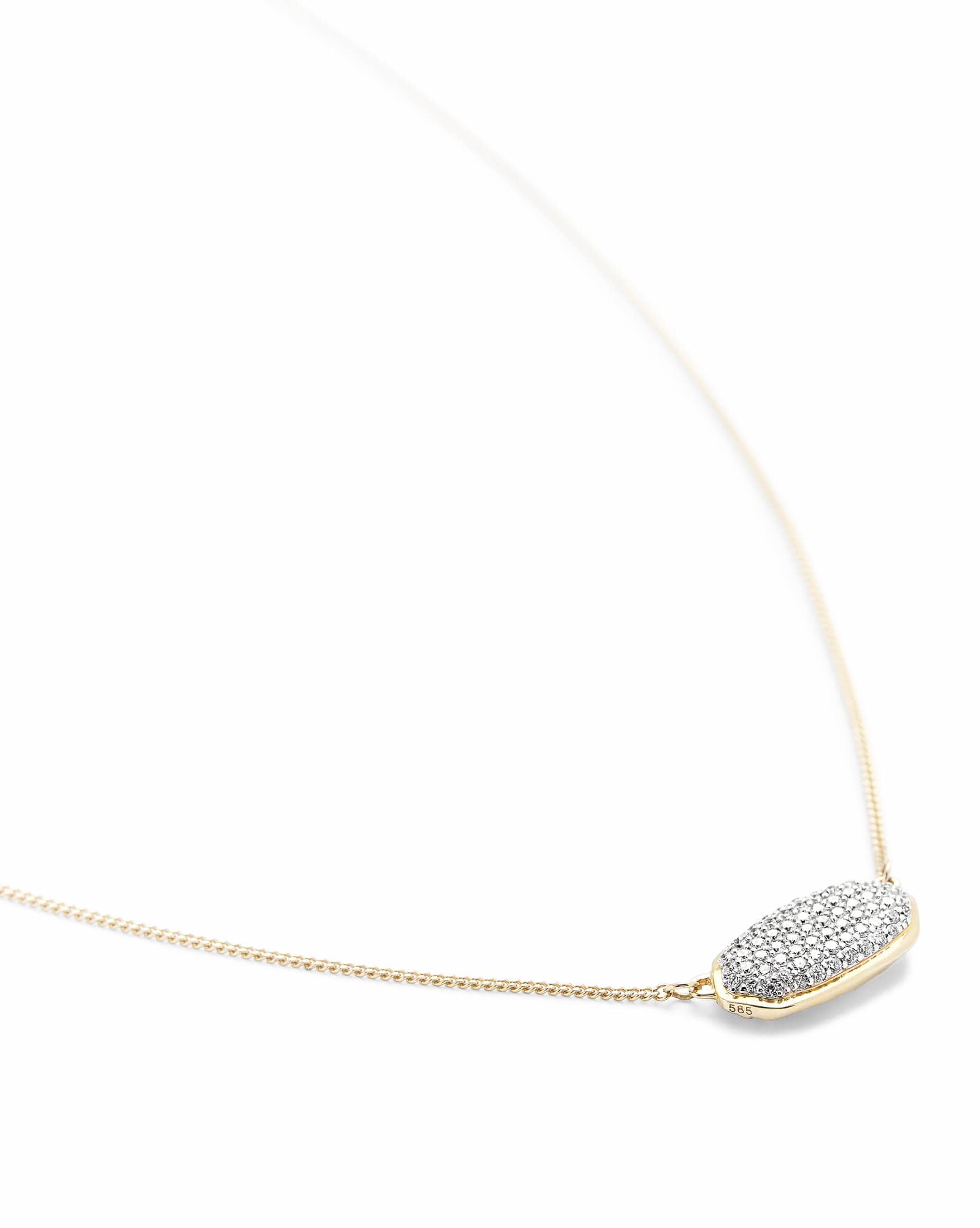 0.39 ct Elisa Pendant Necklace in Pave Diamond and 14k Yellow Gold