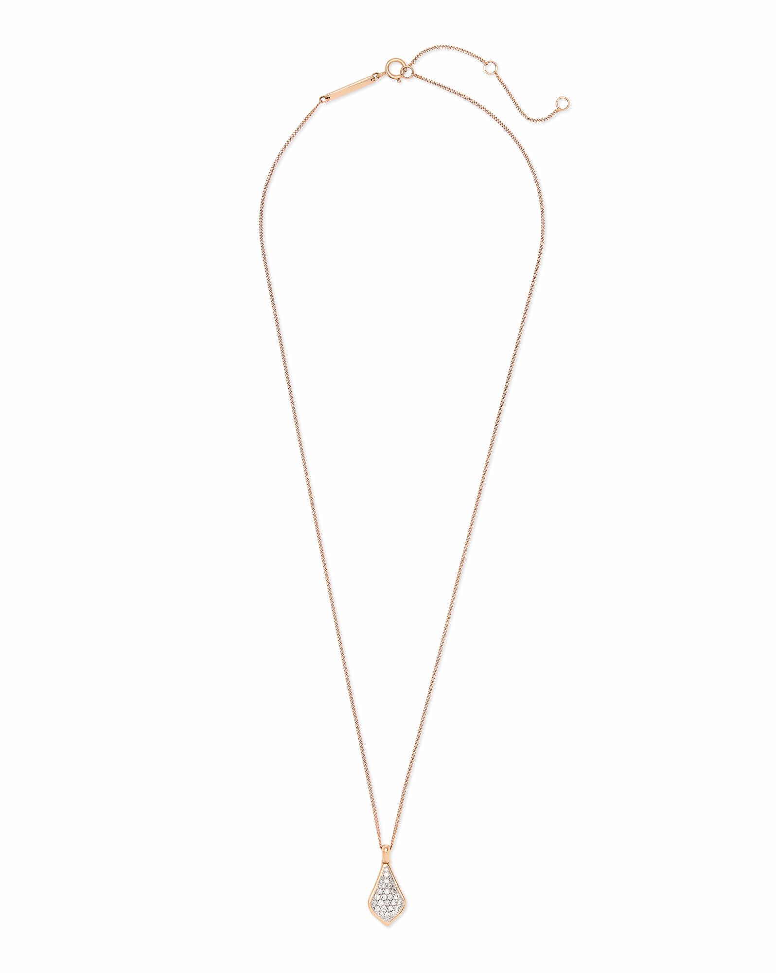 LELA NECKLACE 14K RSG WHITE DIAMOND
