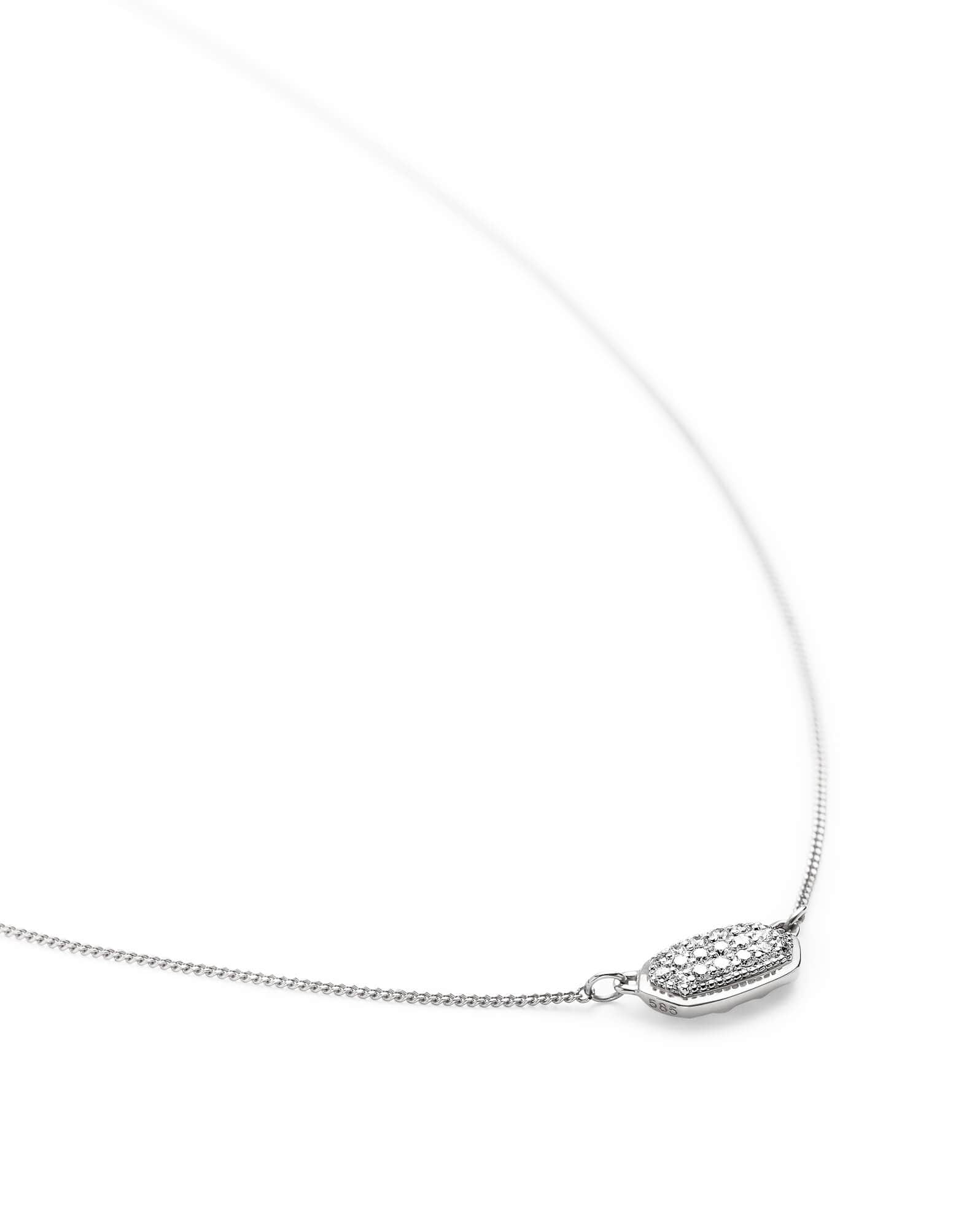 0.14 ct Lisa Pendant Necklace in Pave Diamond and 14k White Gold