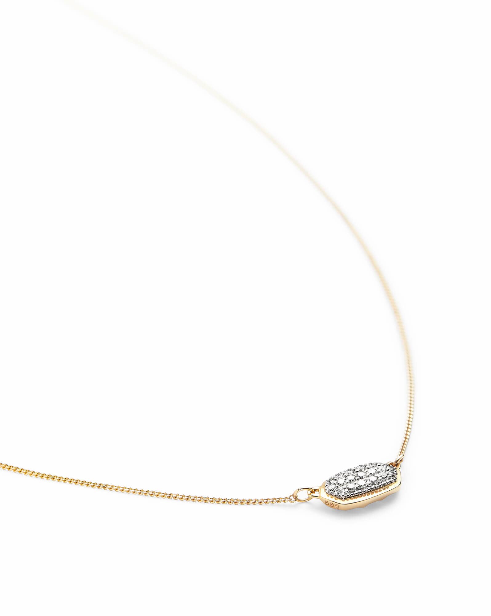 0.14 ct Lisa Pendant Necklace in Pave Diamond and 14k Yellow Gold