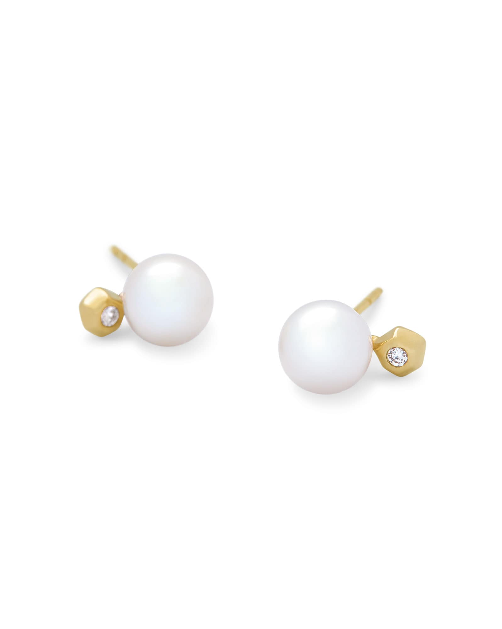 Cathleen 14k Yellow Gold Stud Earrings Freshwater Cultured Pearl