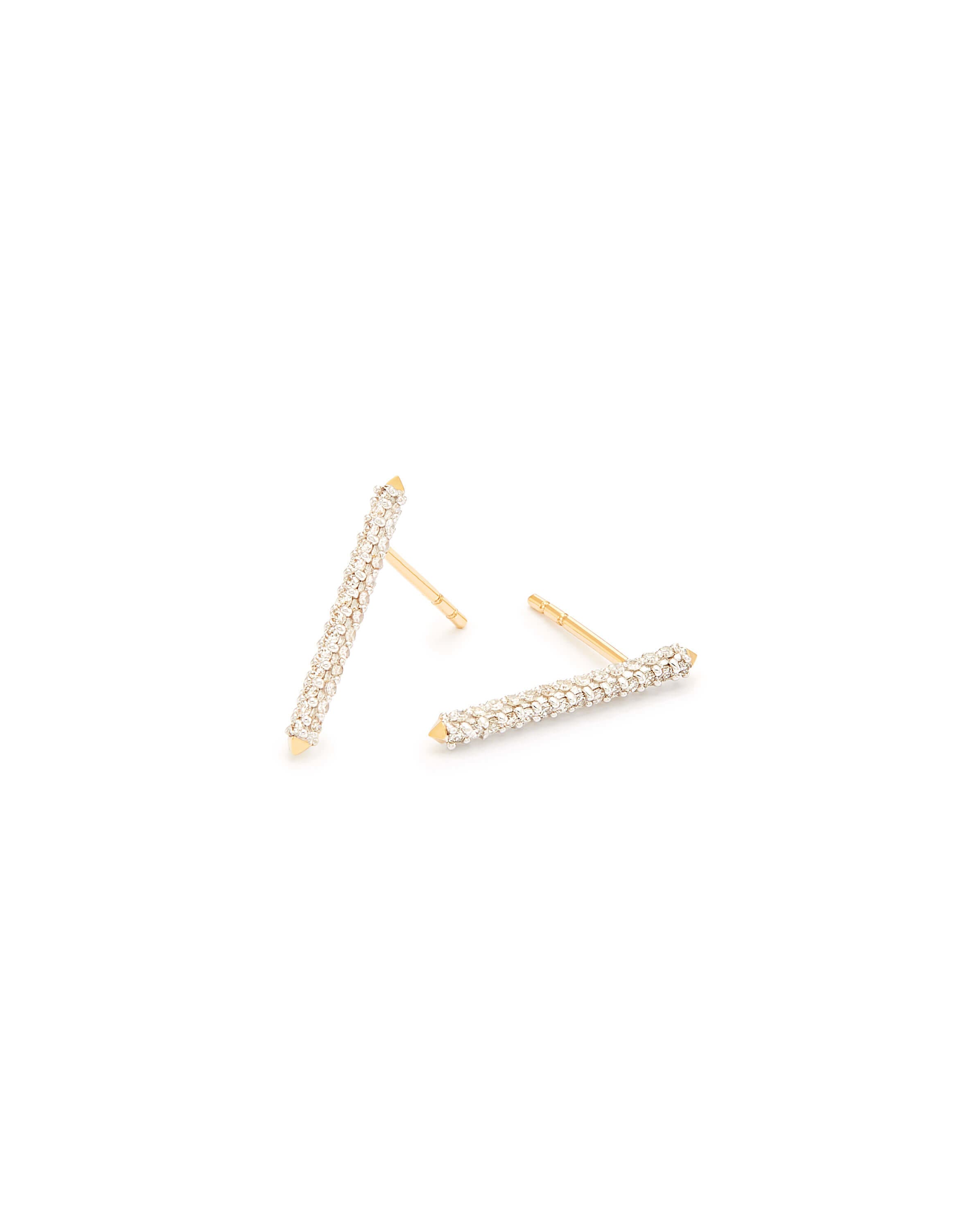 Raelynn Stud Earrings in 14k Gold and White Diamonds