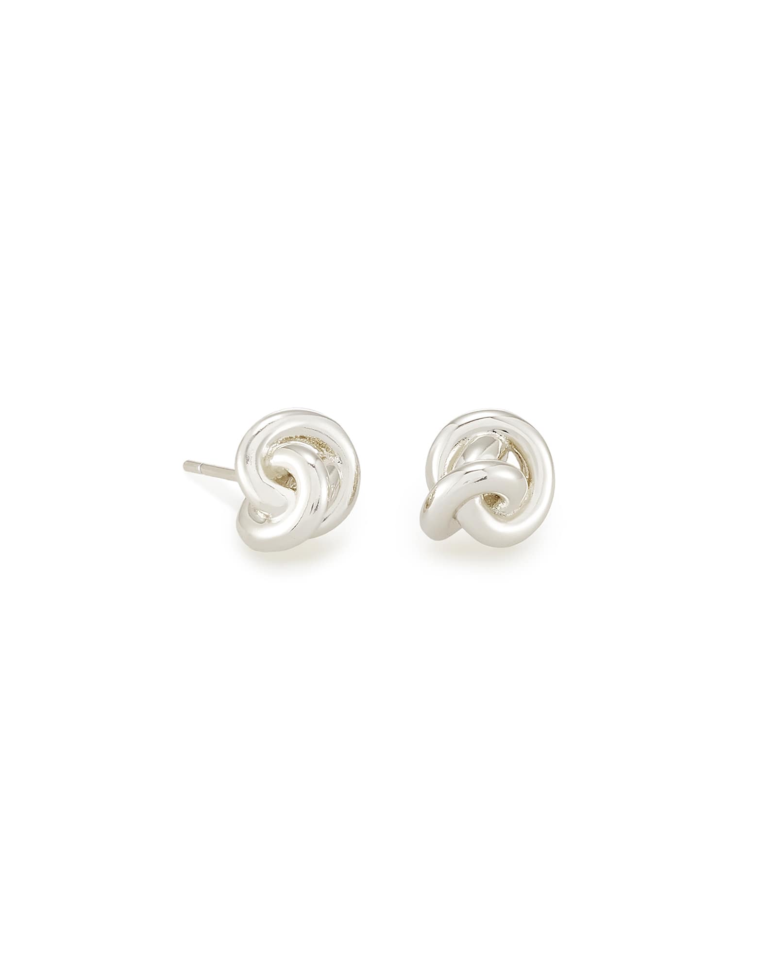 Presleigh Love Knot Stud Earrings in Bright Silver
