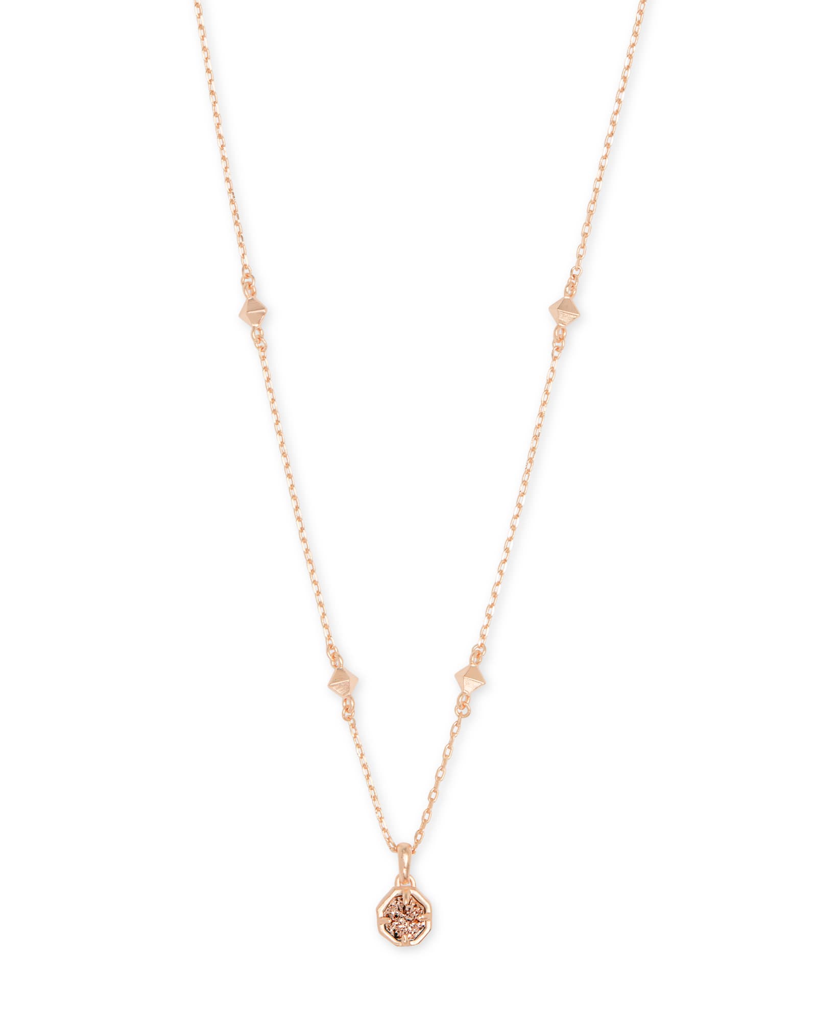 Nola Rose Gold Pendant Necklace in Rose Gold Drusy