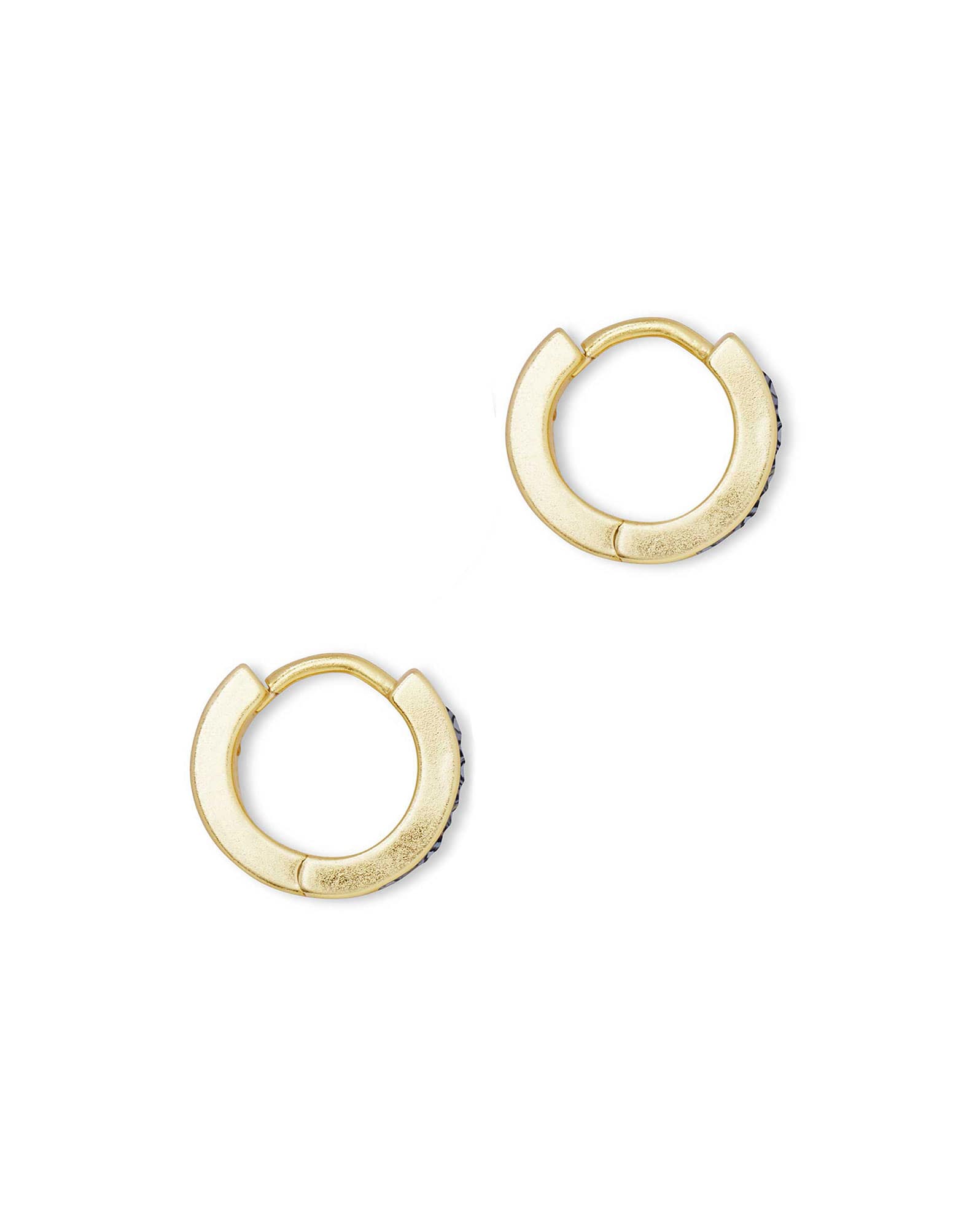 Jack Gold Huggie Earrings in Multi Crystal