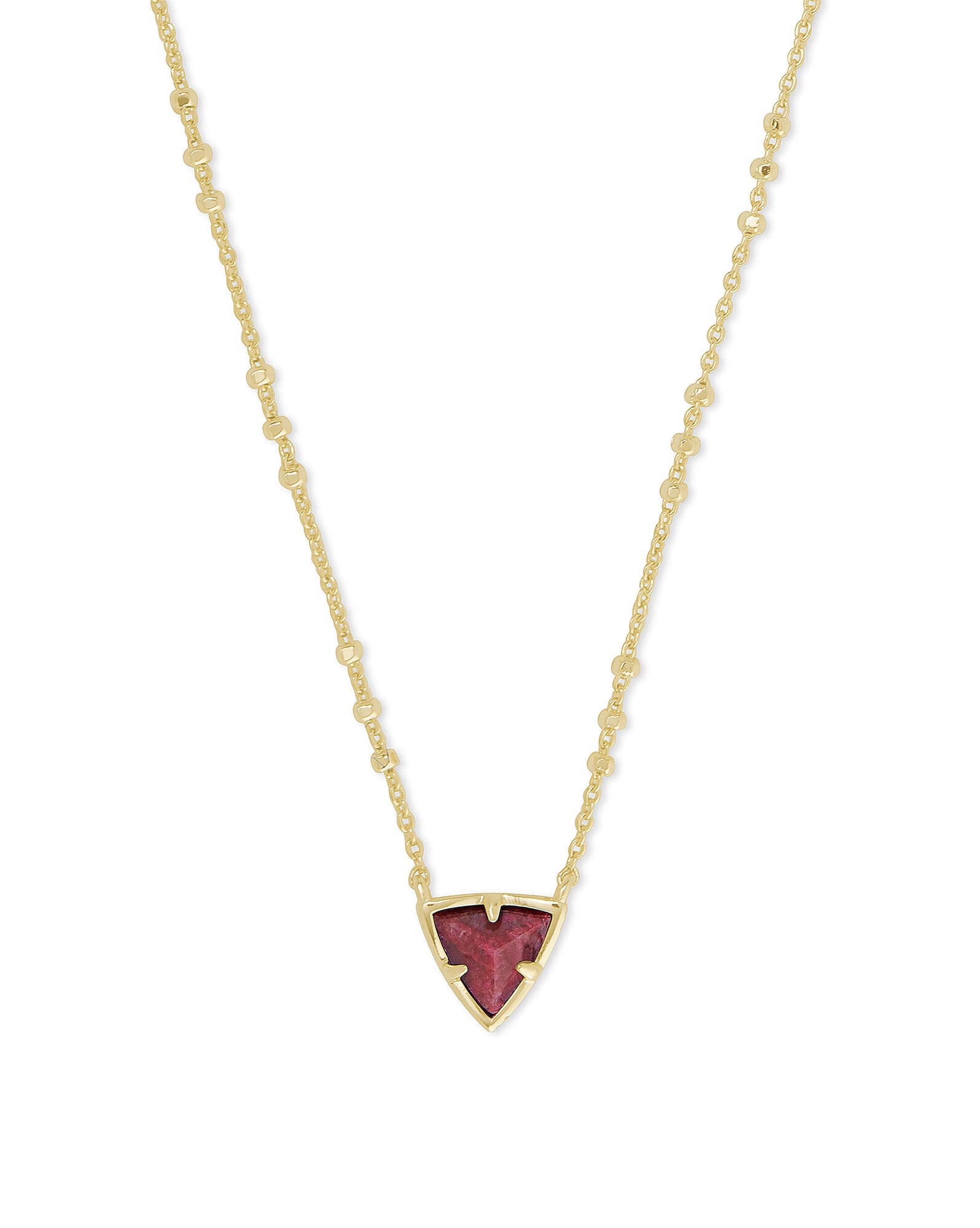 Perry Gold Pendant Necklace in Raspberry Labradorite