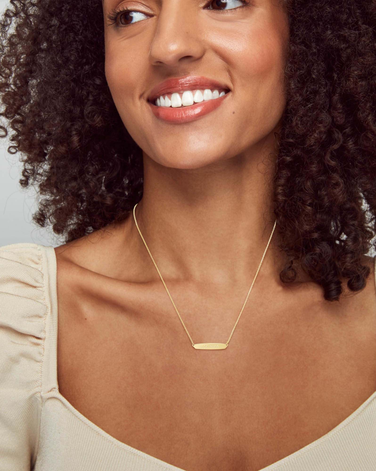 Optimist Mattie Bar Pendant Necklace in 18k Gold Vermeil