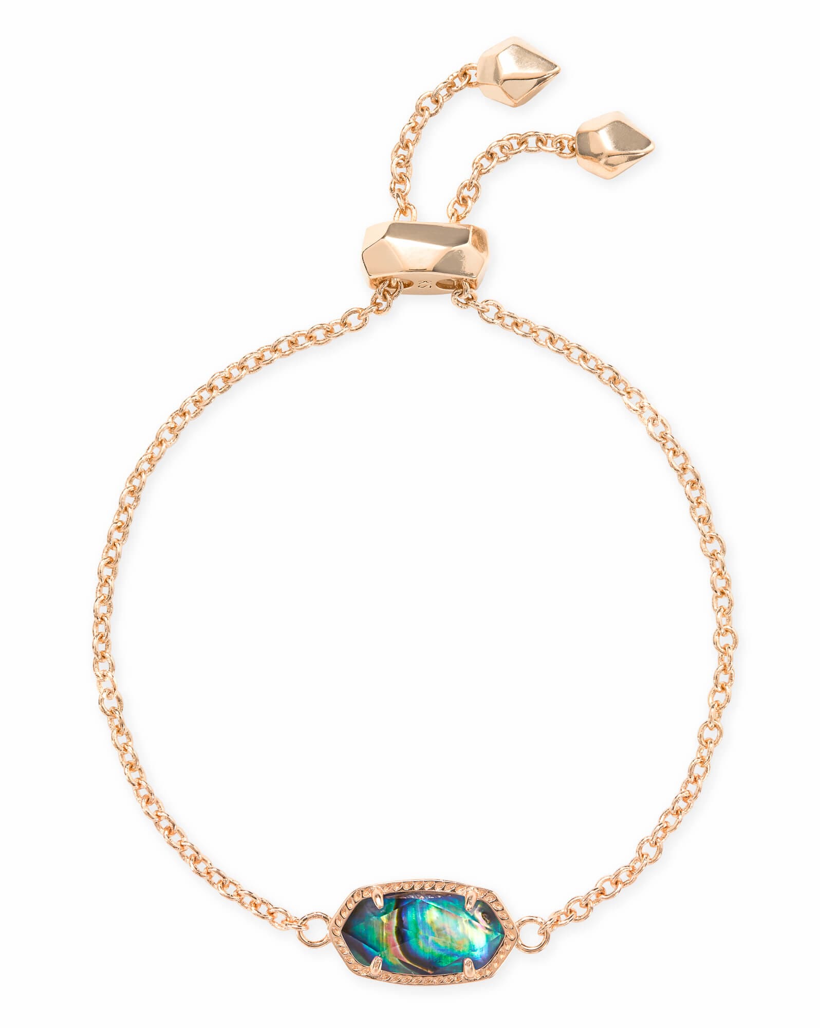 Elaina Rose Gold Adjustable Chain Bracelet in Rose Gold Drusy