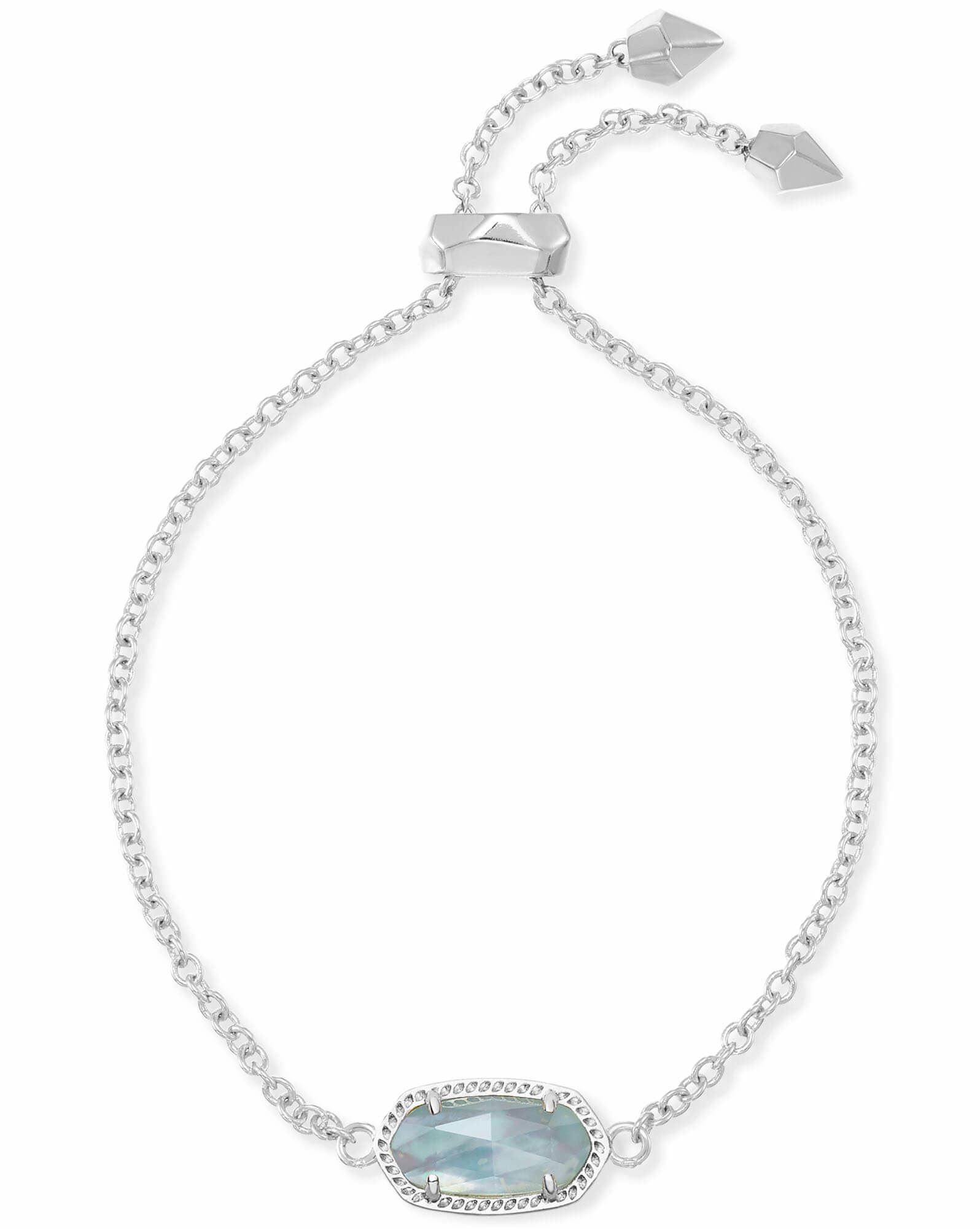 Elaina Silver Adjustable Chain Bracelet in Dichroic Glass