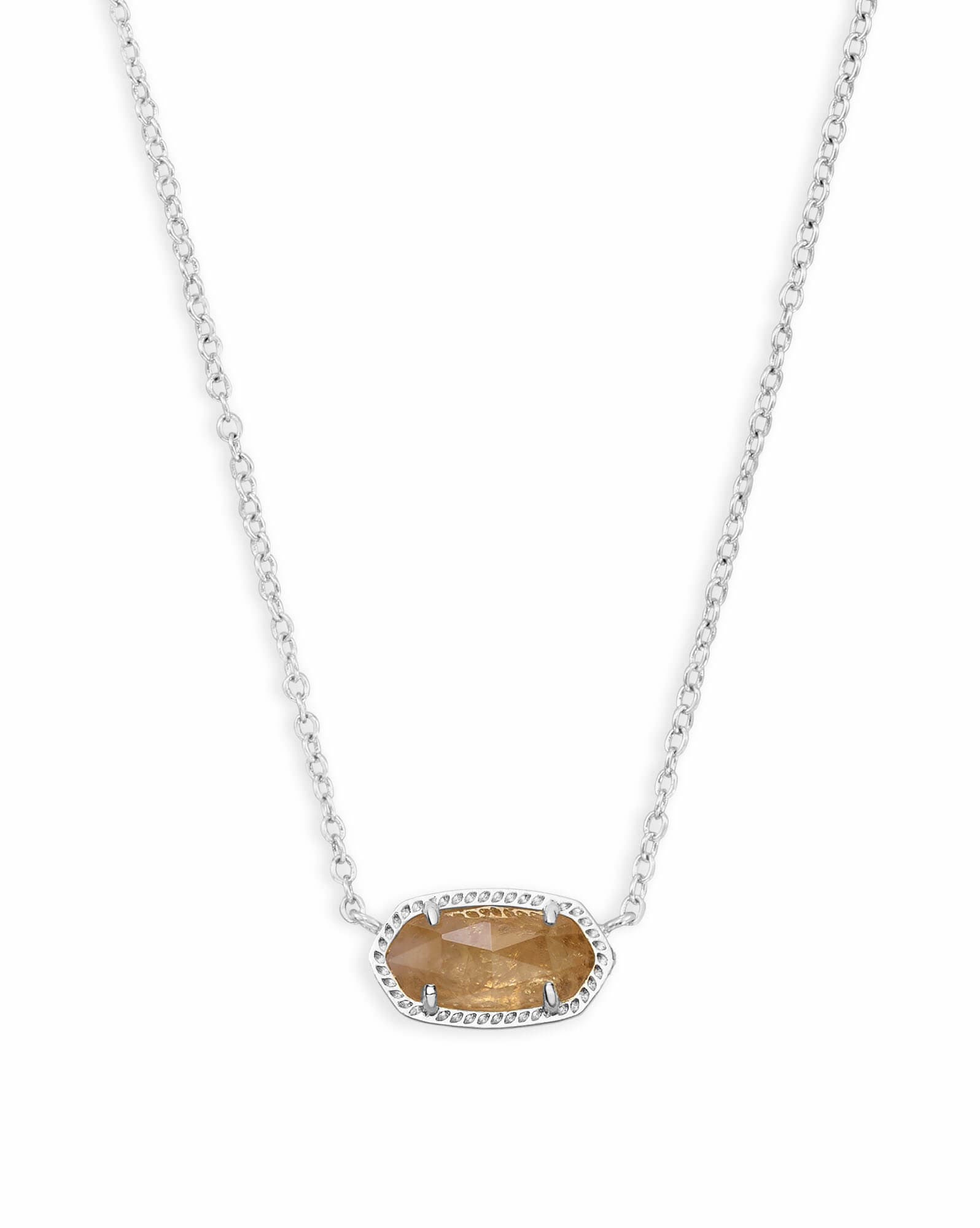 Elisa Silver Pendant Necklace in Citrine