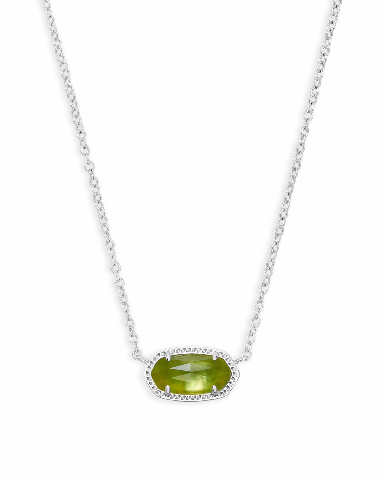 Elisa Silver Pendant Necklace in Peridot Illusion