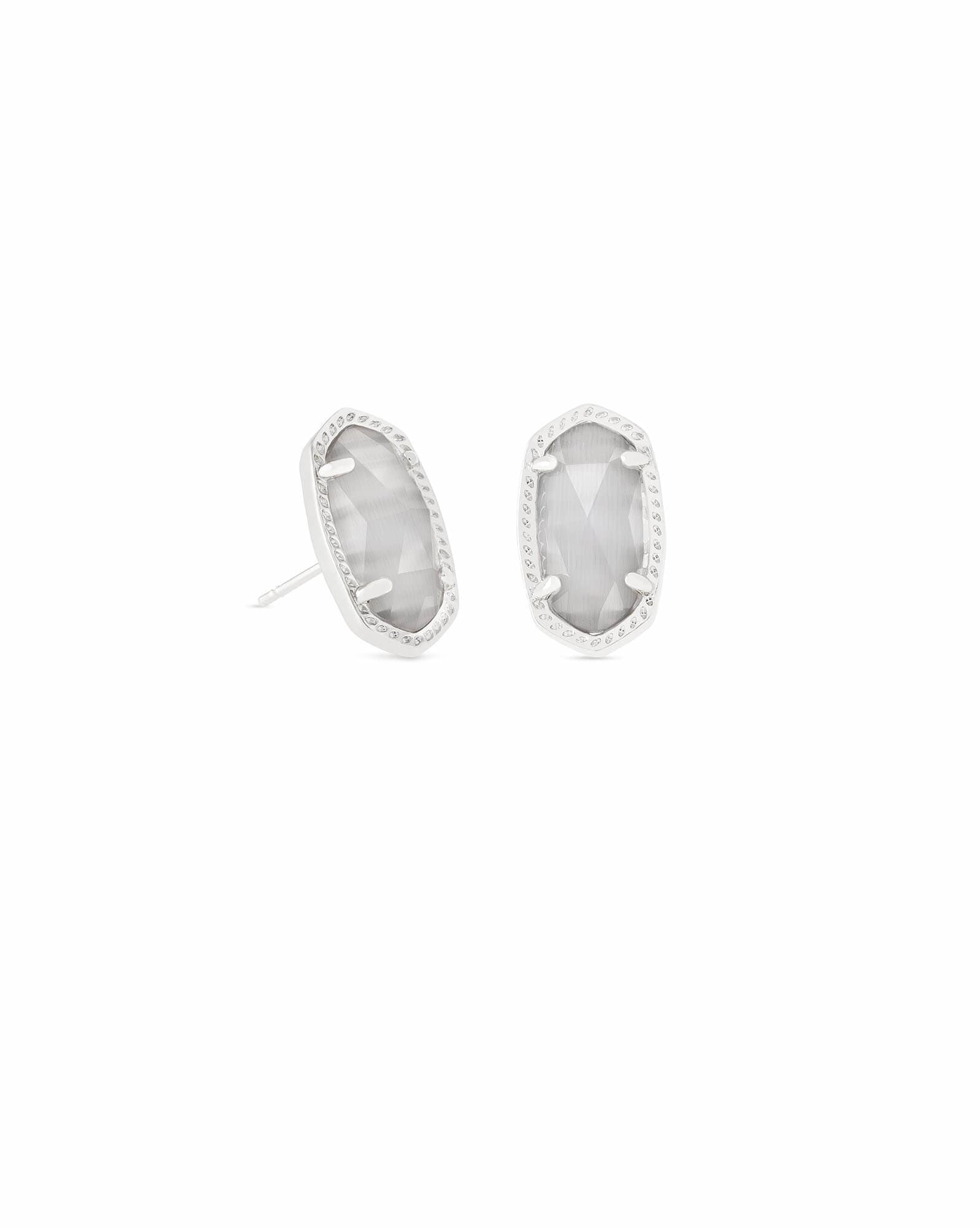 Ellie Silver Stud Earrings in Slate