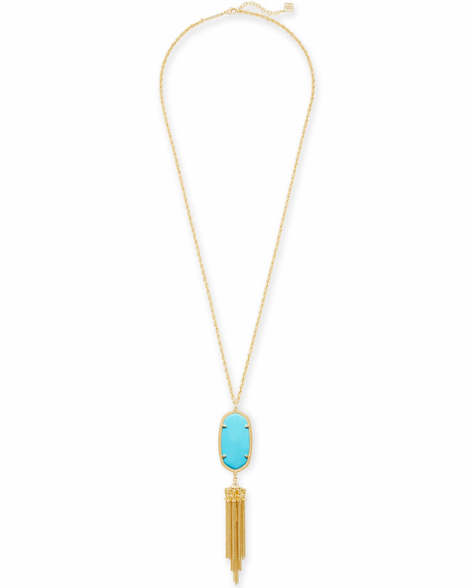 Rayne Gold Long Pendant Necklace in Black Opaque Glass