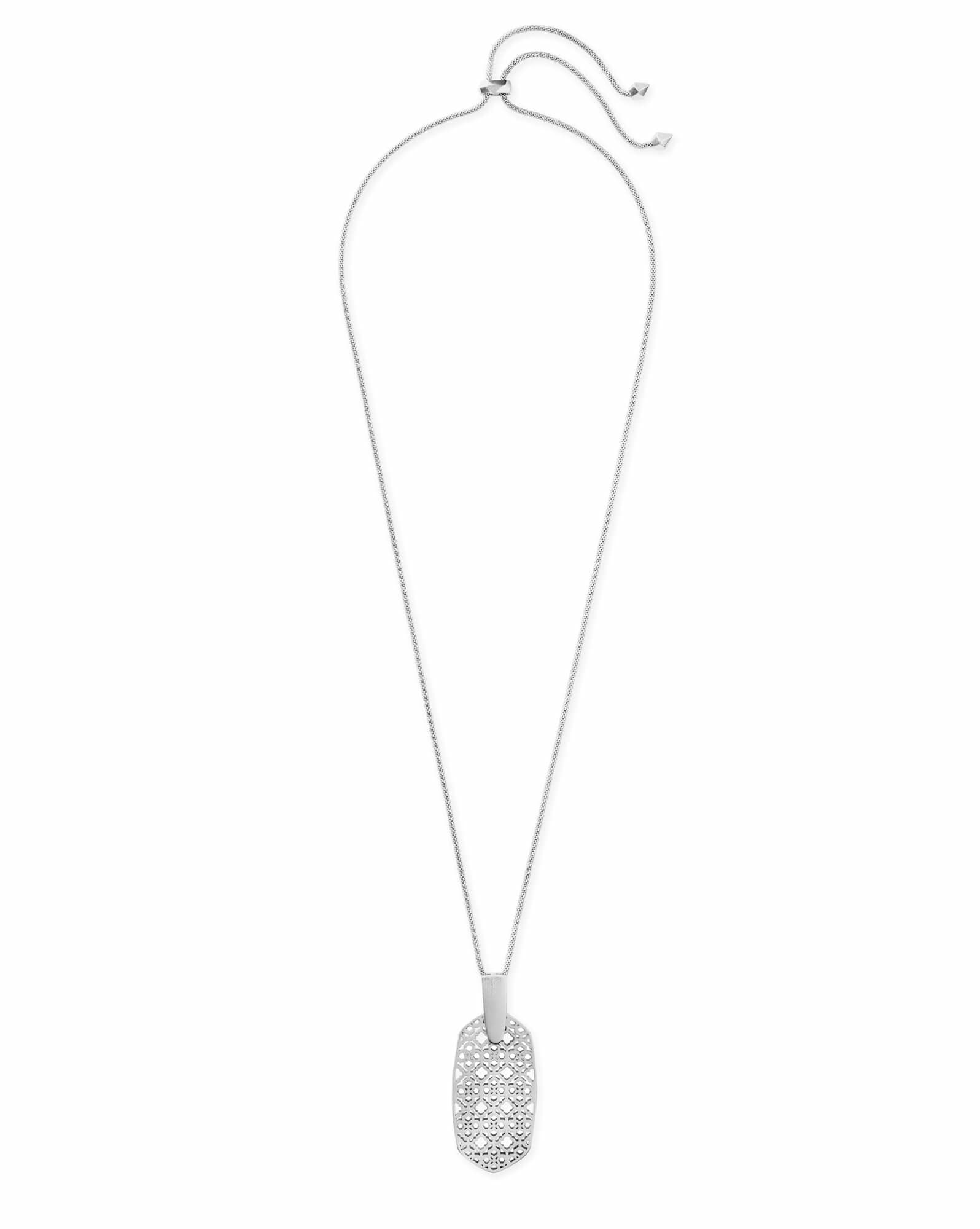 Inez Long Pendant Necklace in Filigree