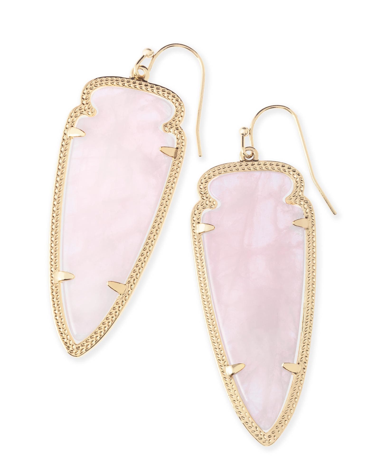 SKYLAR EARRING GOLD ROSE QUARTZ