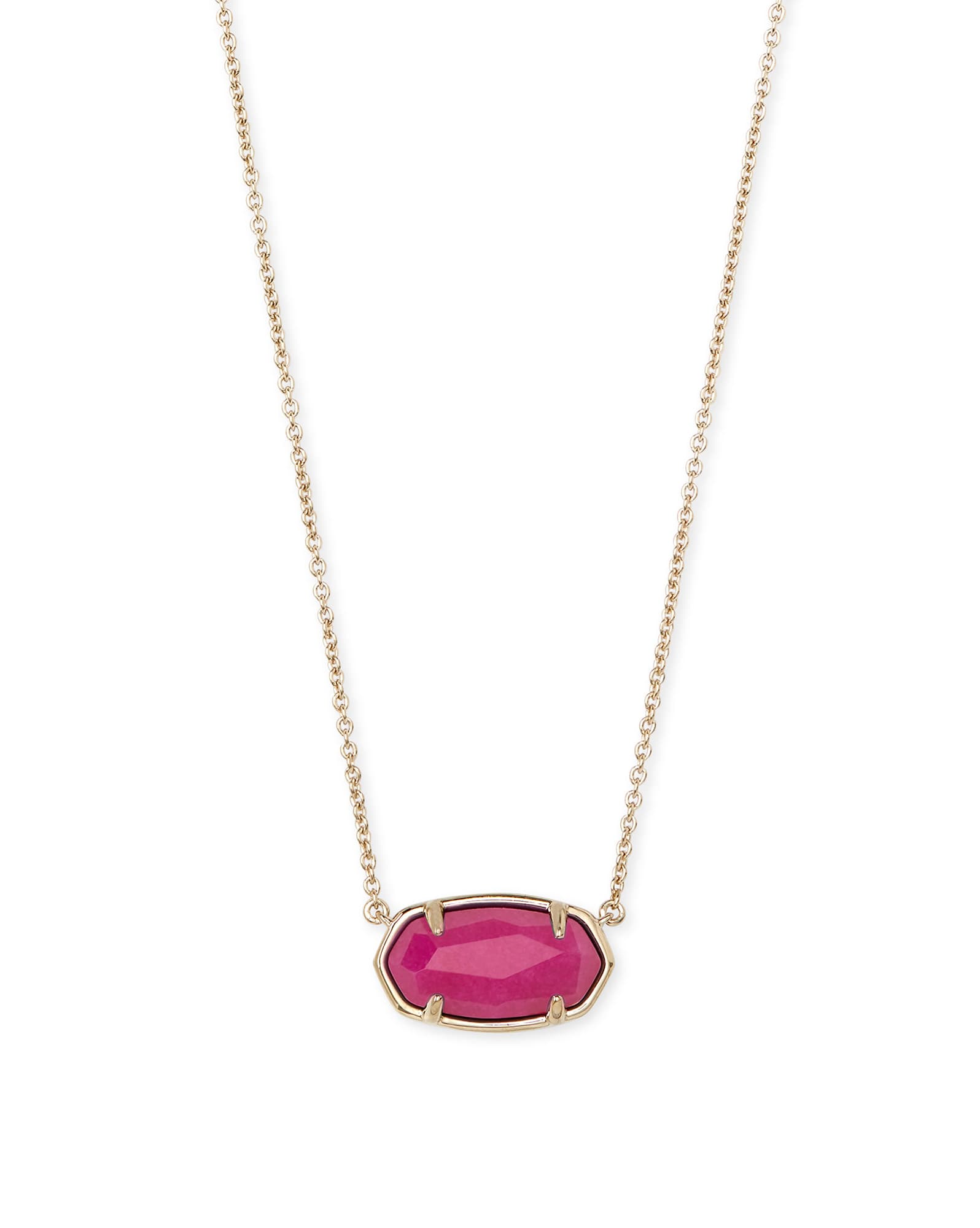 Elisa 18k Gold Vermeil Pendant Necklace in Pink Quartzite