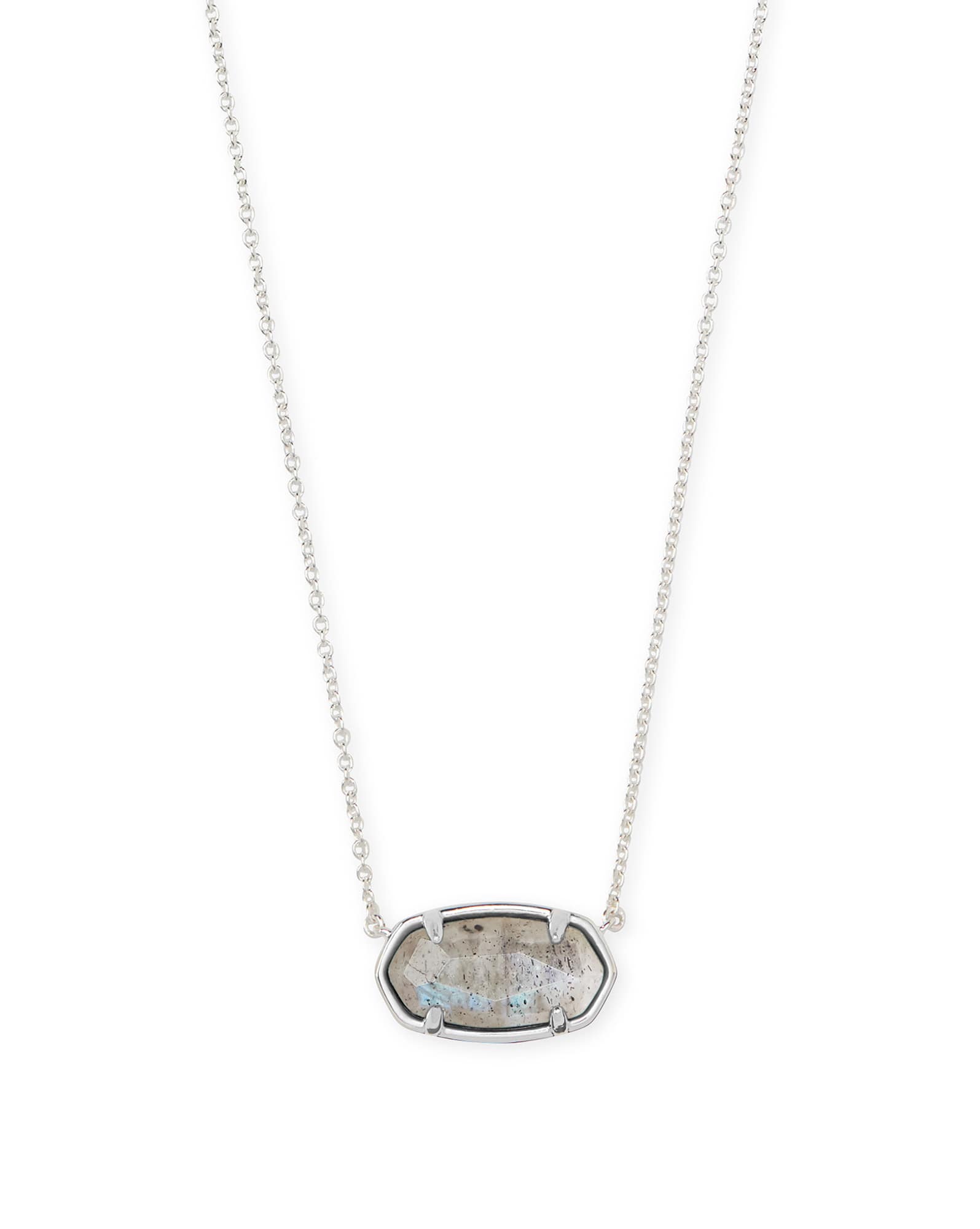 Elisa Sterling Silver Pendant Necklace in Gray Labradorite